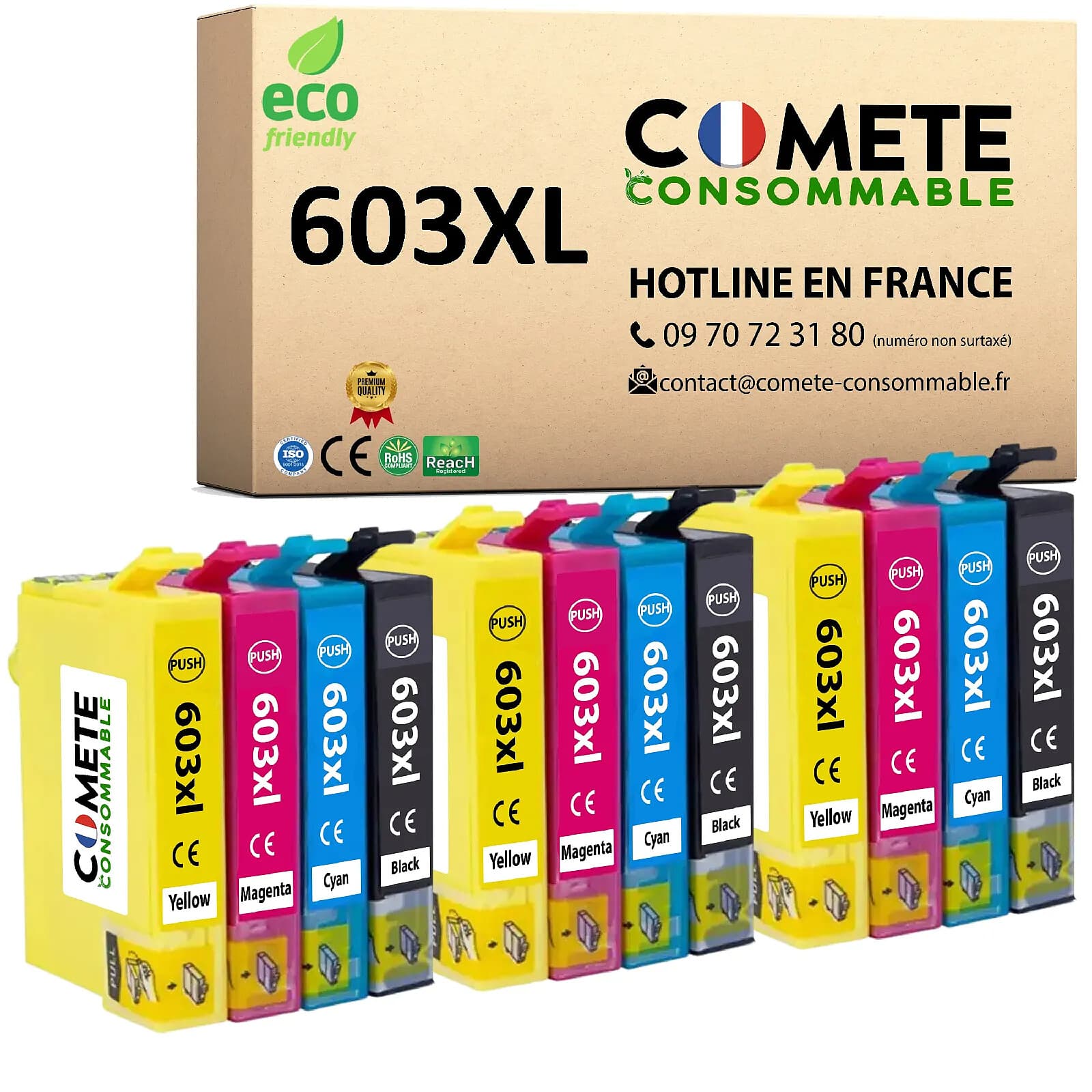 COMETE, Entreprise française - 603XL - 12 Cartouches 603 XL compatibles Epson