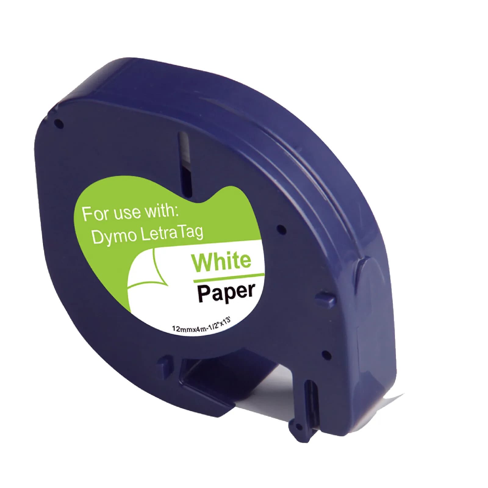 COMETE - 91200 - 1 Ruban 91200 S0721510 Compatible pour Etiqueteuses DYMO LetraTag - 12mm x 4m Noir sur Blanc