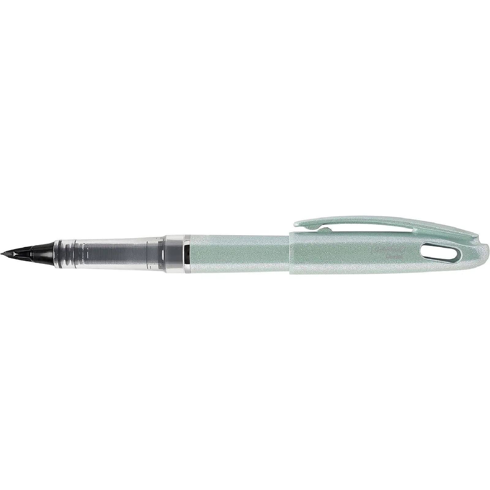 PENTEL Feutre plume Tradio,corps pailleté Vert, encre Noire