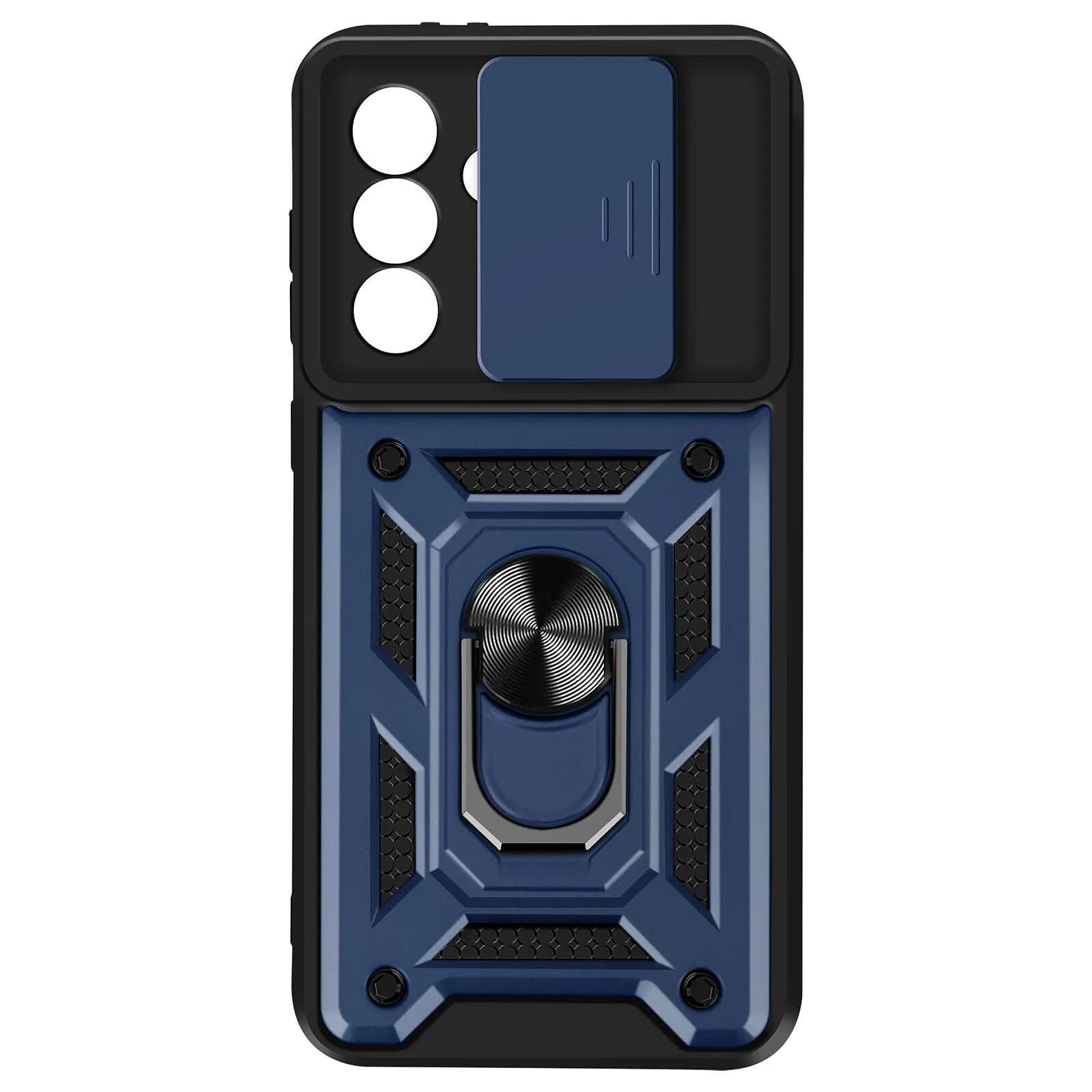 Mayaxess Coque pour Galaxy A26 avec Cache Caméra Coulissante et Bague Magnétique Bleu nuit