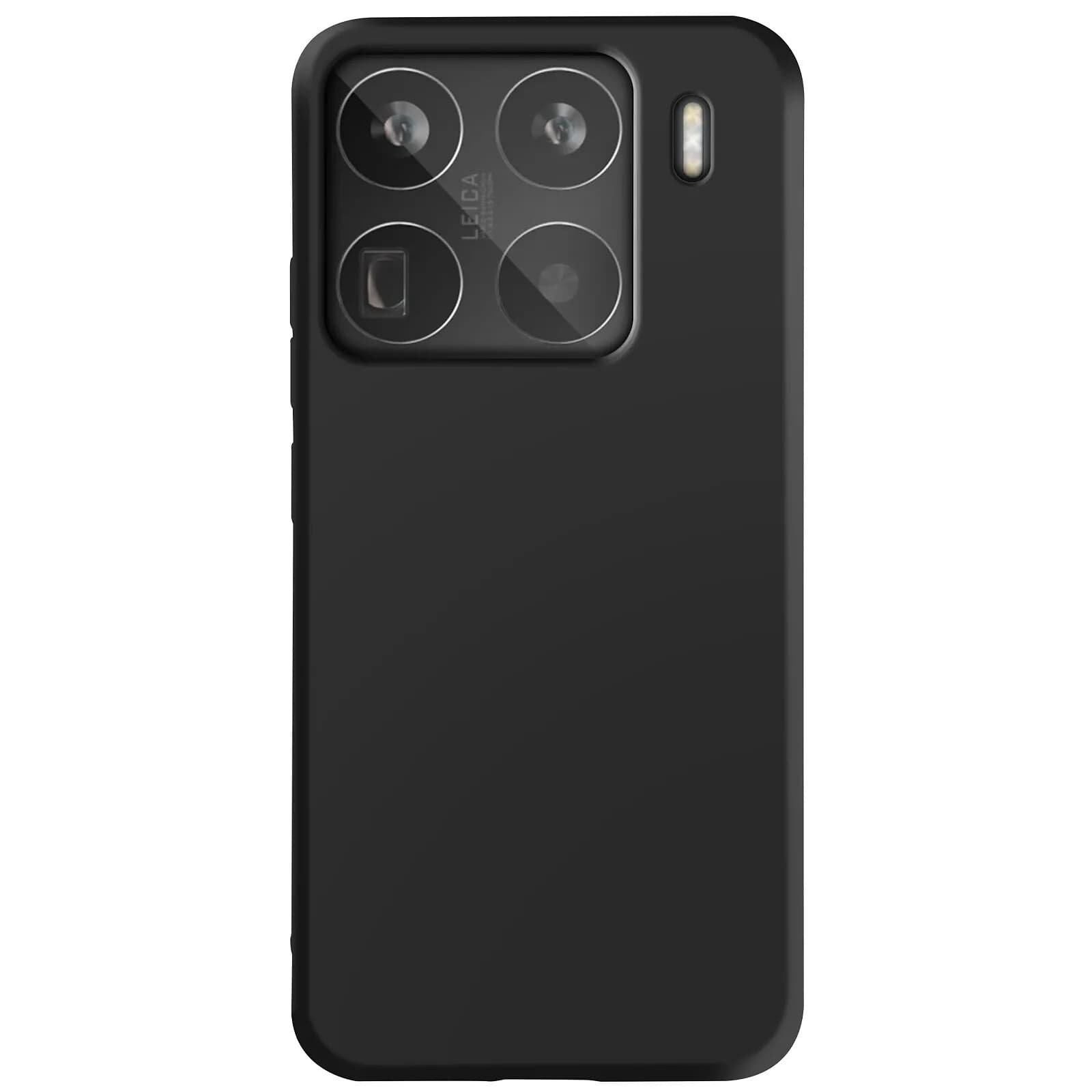 Mayaxess Coque pour Xiaomi 15 Pro Silicone Souple Revêtement Fin Noir