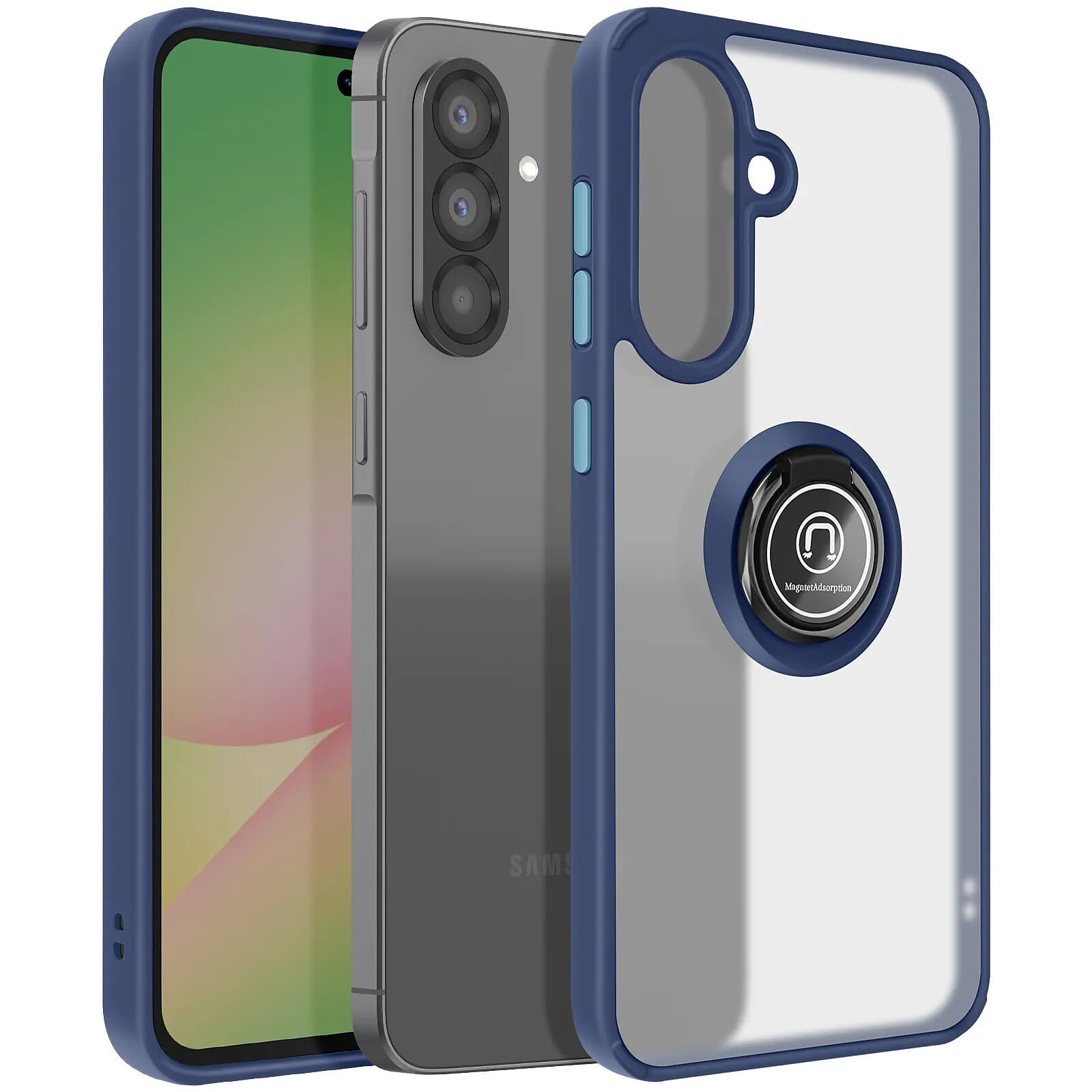 Avizar Coque pour Samsung Galaxy A56 Bague Magnétique Dos Translucide