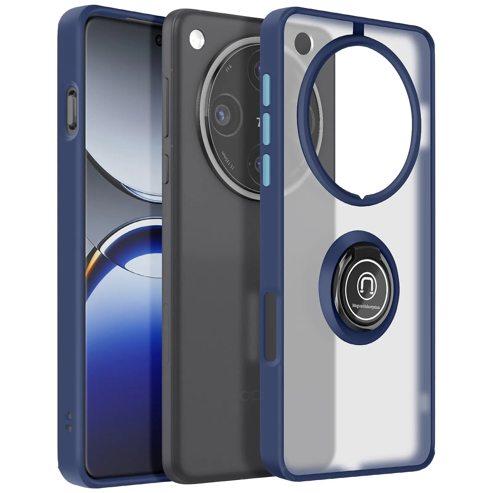 Avizar Coque pour Oppo Find X8 Pro Bague Magnétique Dos Translucide
