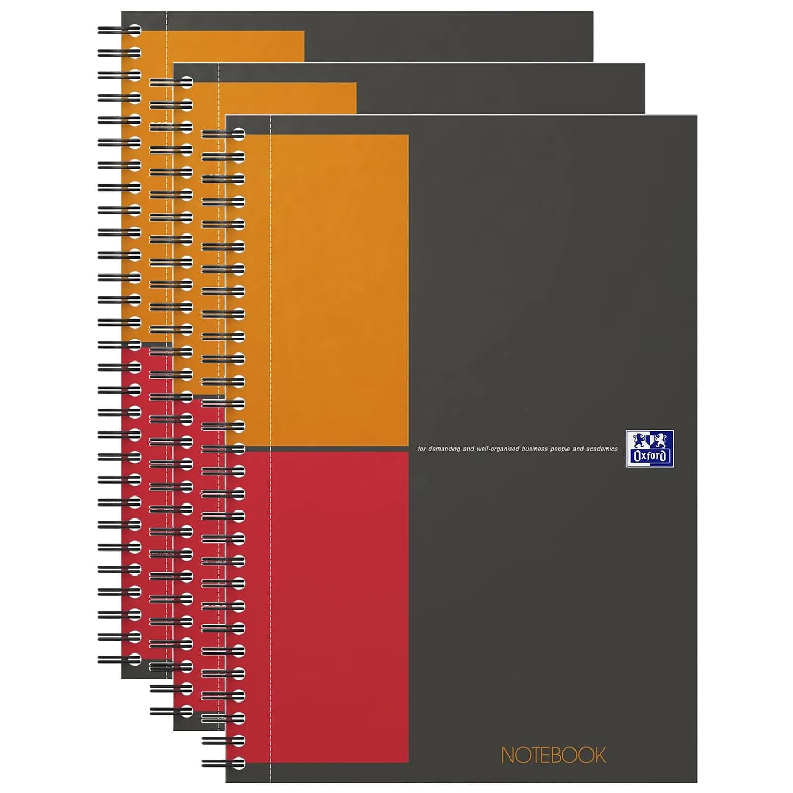 OXFORD NOTEBOOK B5 Spiralé couverture rigide160P 80G Q5/5 gris x 3