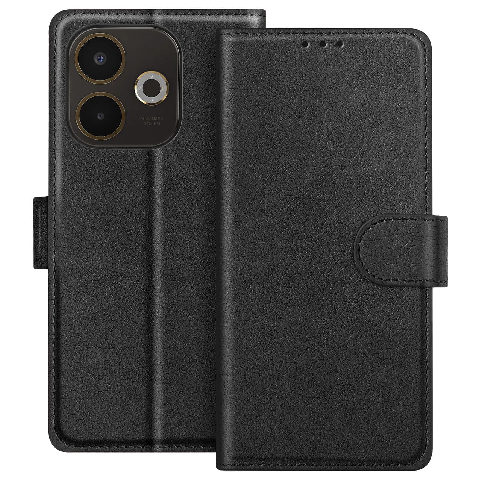 Avizar Étui Portefeuille pour Oppo A5 Pro Série Chesterfield avec Fonction Support