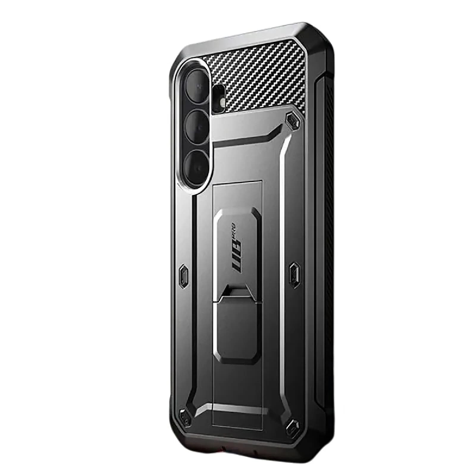 Supcase Coque et Protection d'Écran pour Galaxy S25 FE avec Clip Ceinture et Support Noir
