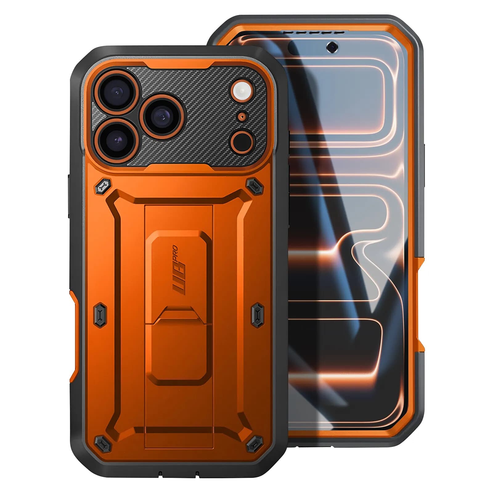 Supcase Coque Intégrale pour iPhone 17 Pro Max Série Unicorn Beetle Pro avec Béquille Orange