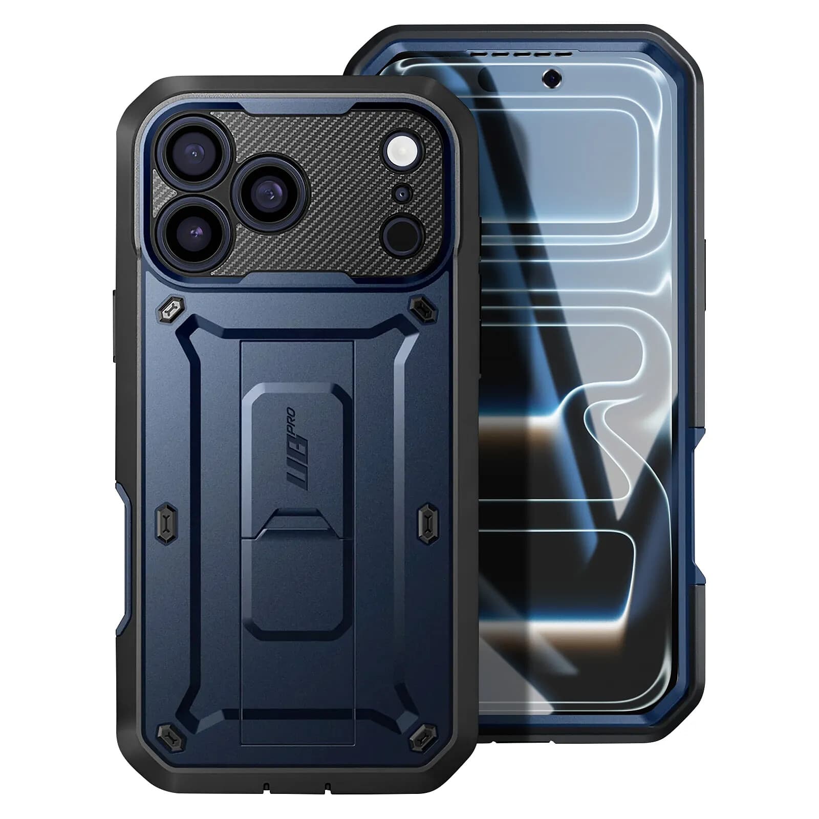 Supcase Coque Intégrale pour iPhone 17 Pro Max Série Unicorn Beetle Pro avec Béquille Bleu nuit