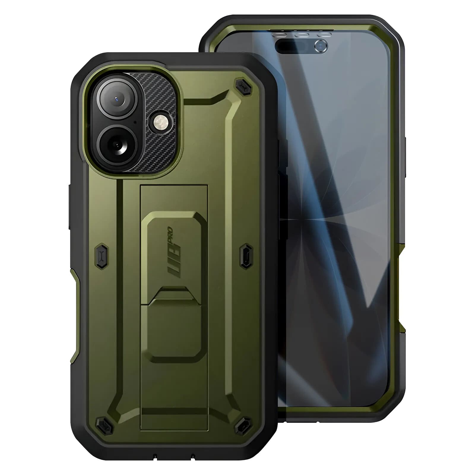 Supcase Coque Intégrale pour iPhone 17 Série Unicorn Beetle Pro avec Béquille Kaki