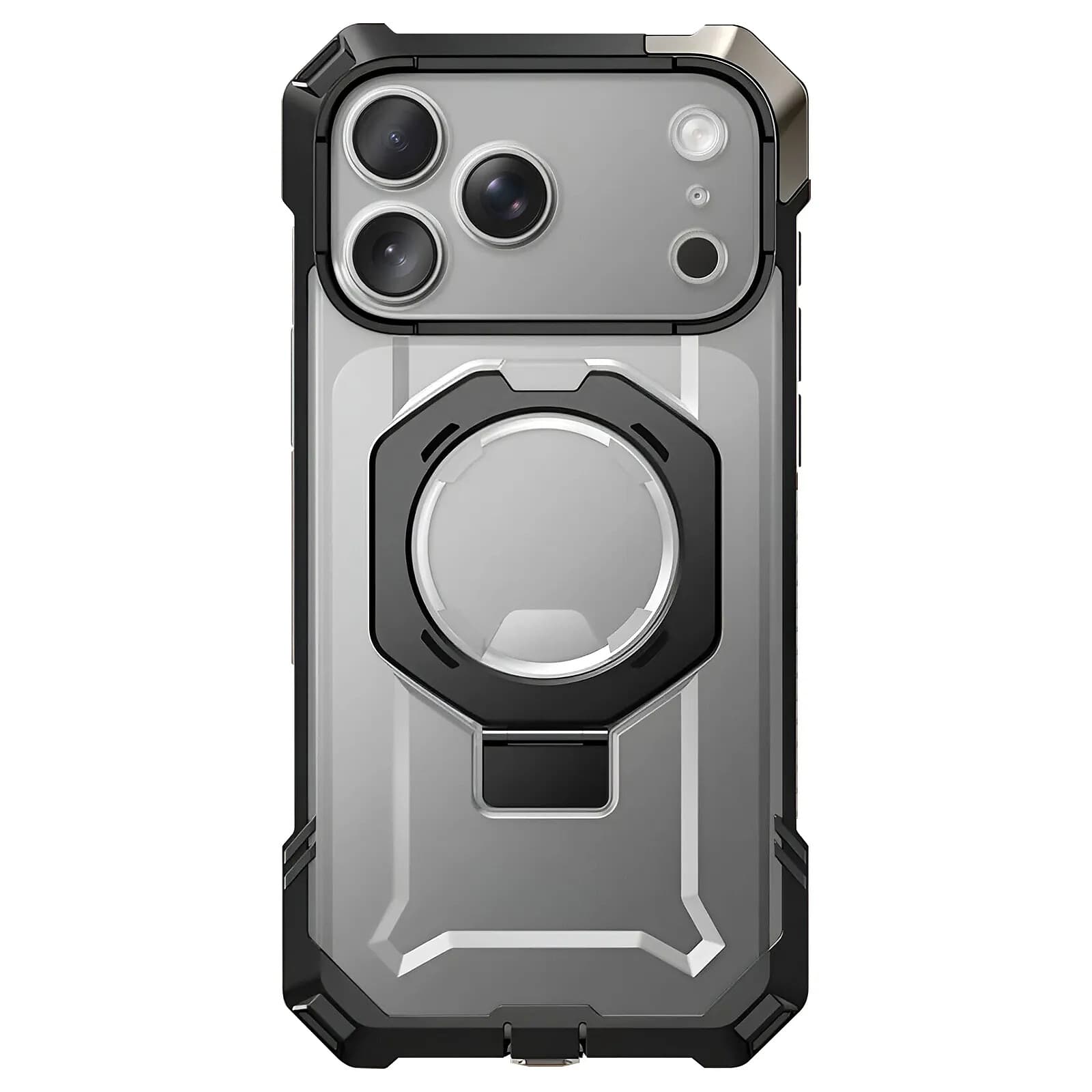 Supcase Coque MagSafe pour iPhone 17 Pro avec Béquille Antichoc 4.5m Bouton Photo Gris
