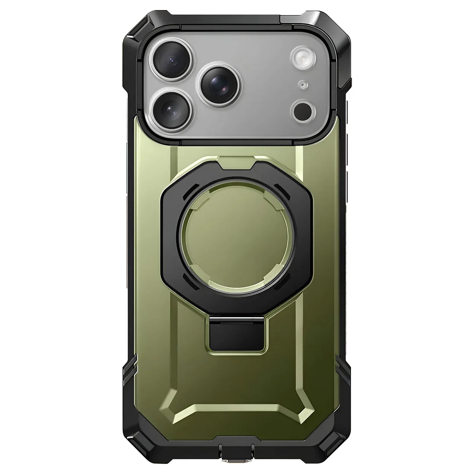 Supcase Coque MagSafe pour iPhone 17 Pro avec Béquille Antichoc 4.5m Bouton Photo Vert