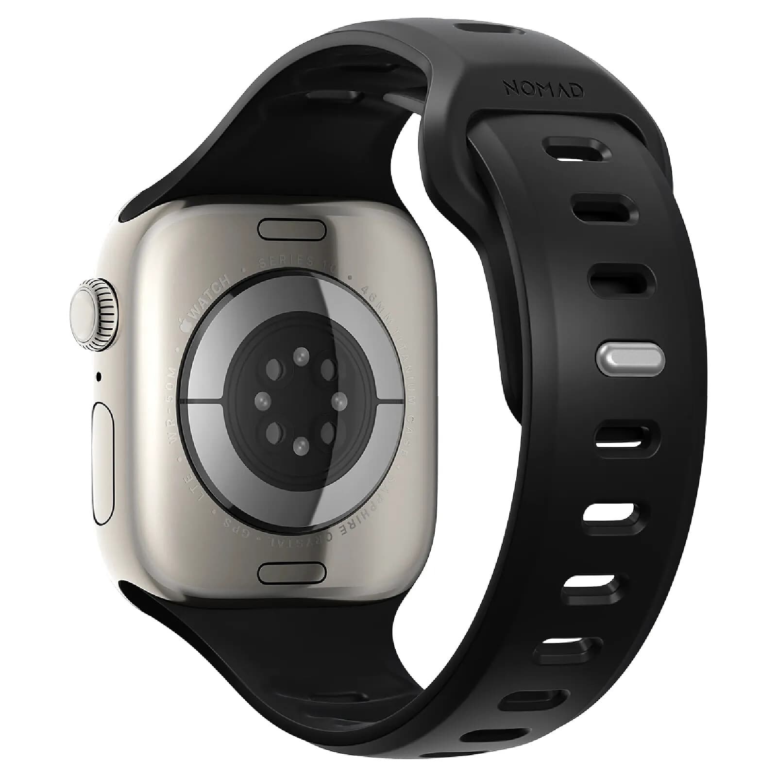 Nomad Bracelet Sport Étanche 46mm pour Apple Watch Modèle Tempo Band Noir