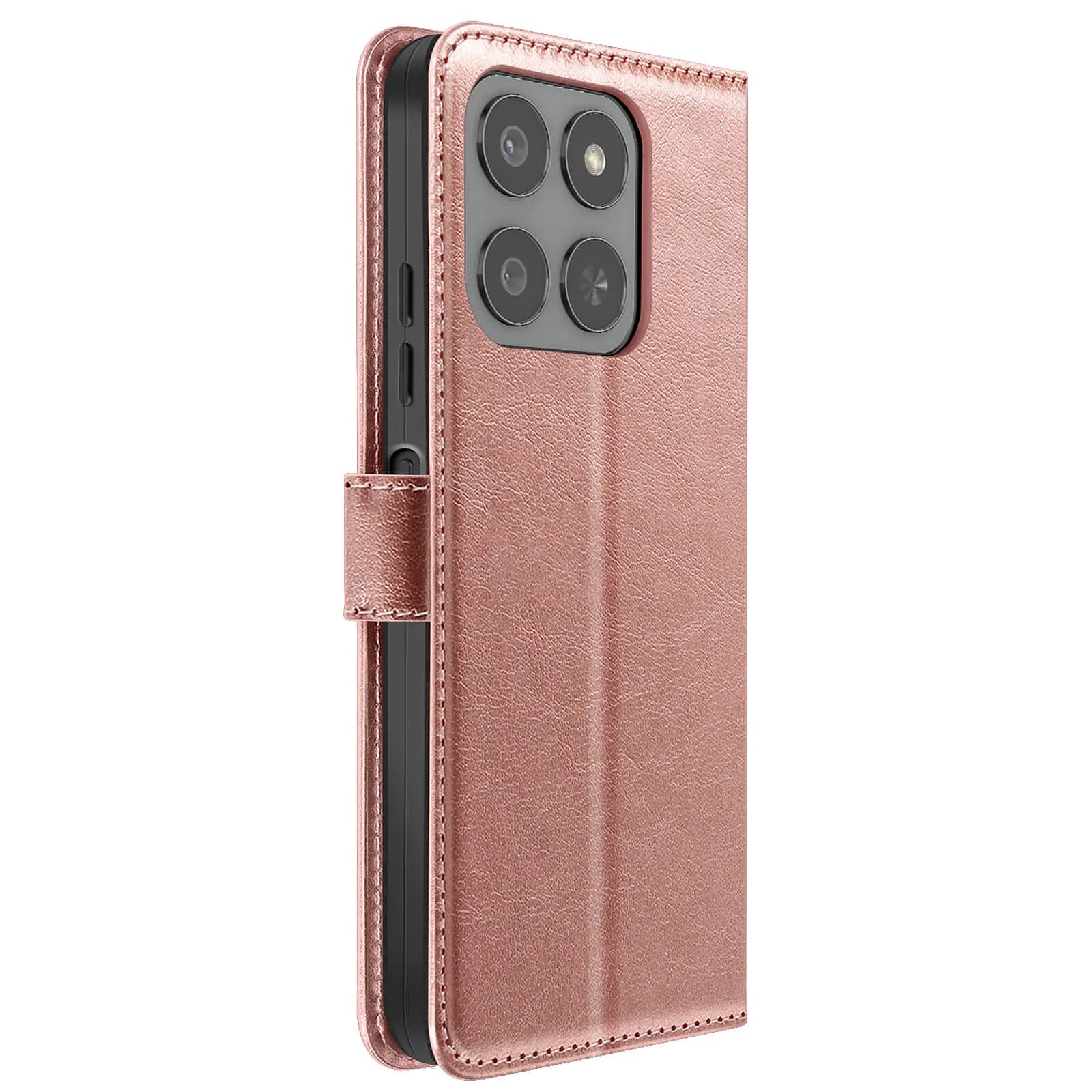 Mayaxess Étui Portefeuille pour Honor 400 Smart Antichoc avec Dragonne Inclus Rose gold