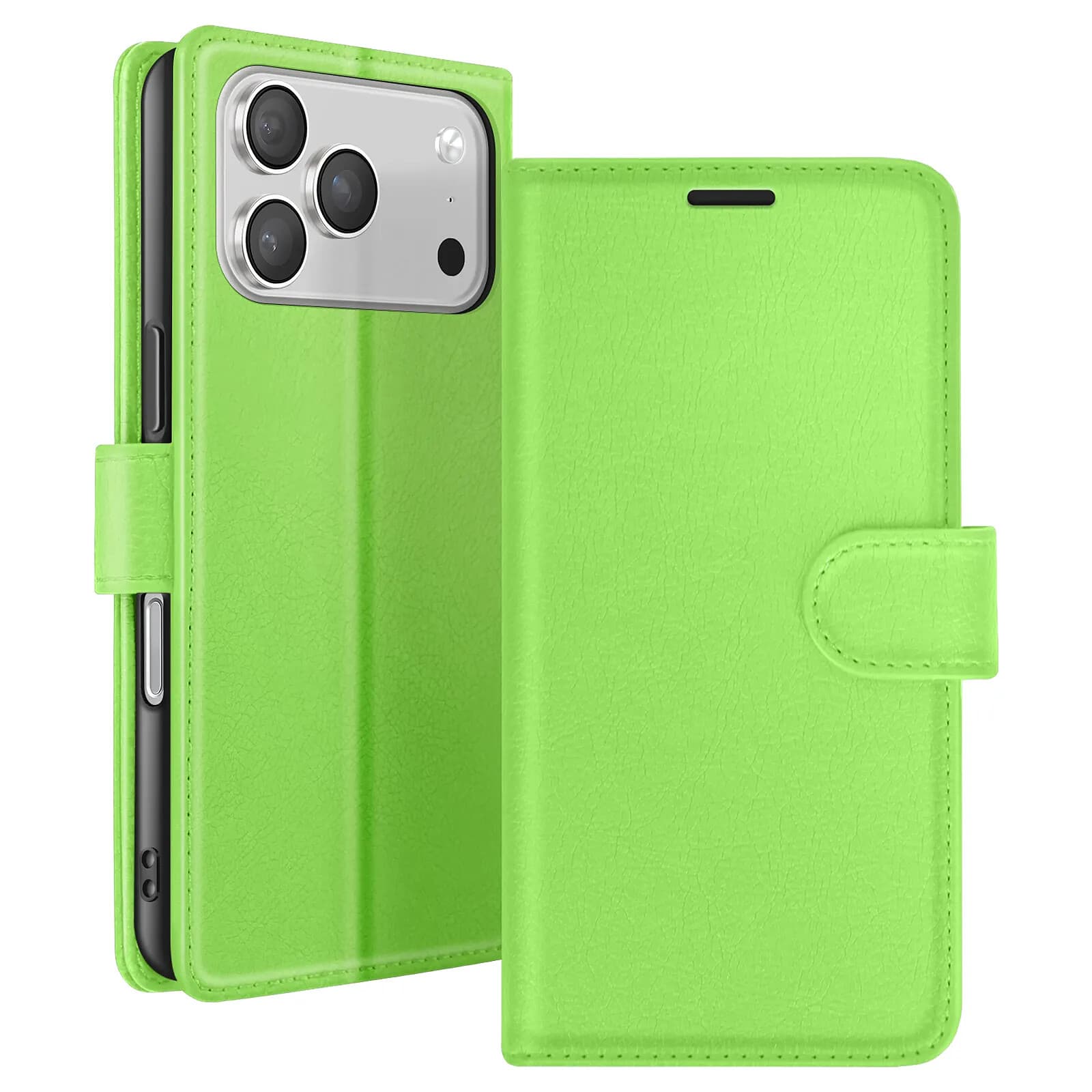 Zanaé Étui Portefeuille pour iPhone 17 Pro Max avec Support et Languette Magnétique Vert
