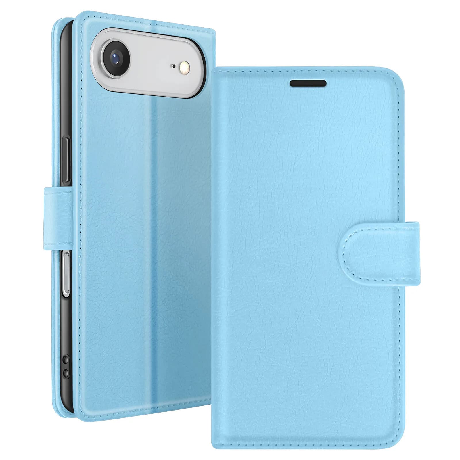 Zanaé Étui Portefeuille pour iPhone 17 Air Fonction Support et Languette Magnétique Bleu clair
