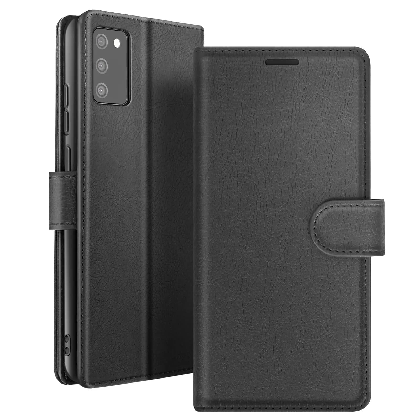 Zanaé Étui Portefeuille pour Galaxy A02s / A03s avec Support et Languette Magnétique Noir