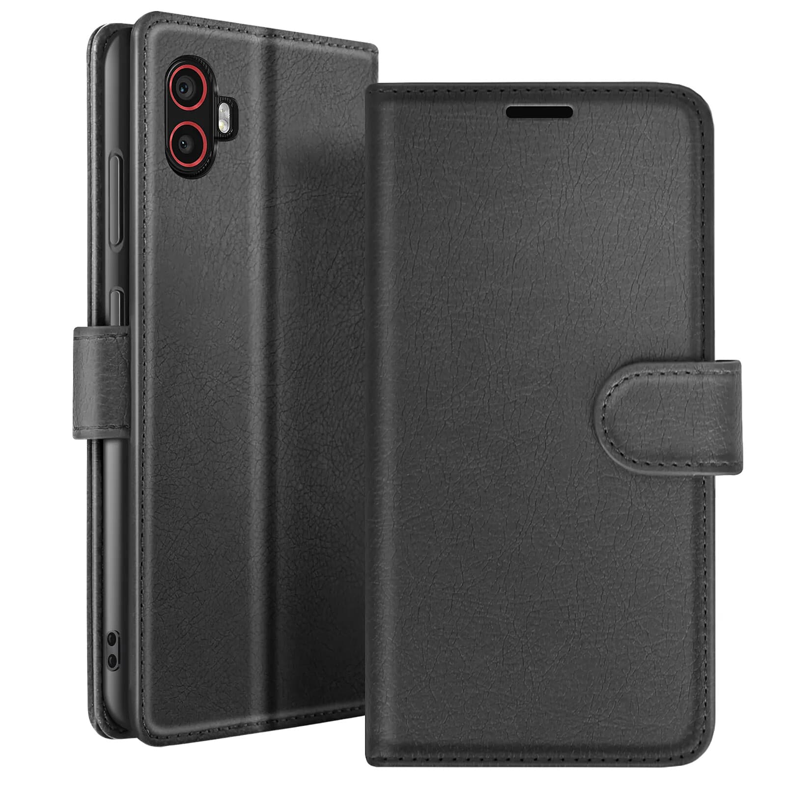 Zanaé Étui Portefeuille pour Galaxy XCover 6 Pro avec Support et Languette Magnétique Noir