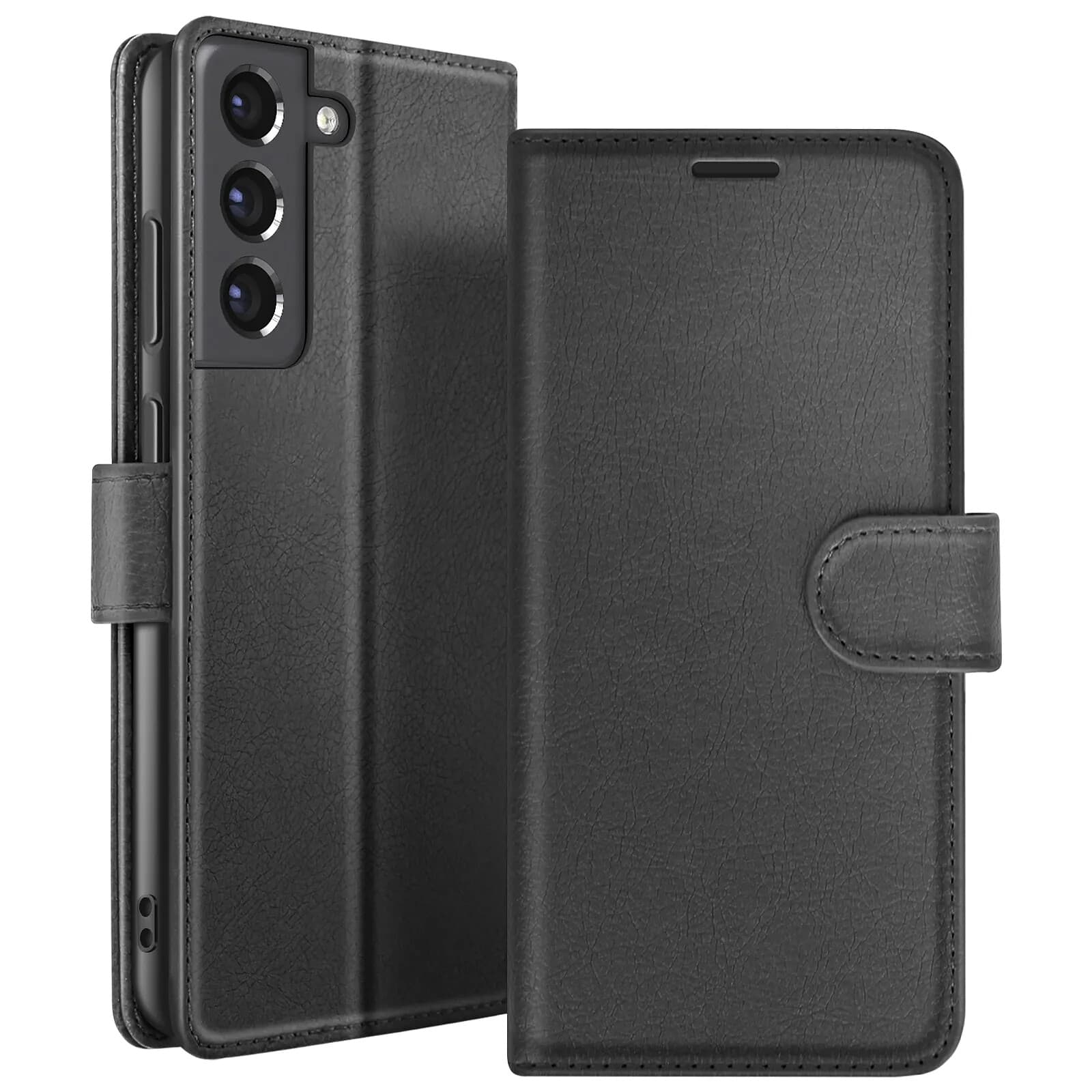 Zanaé Étui Portefeuille pour Galaxy S21 FE 5G avec Support et Languette Magnétique Noir