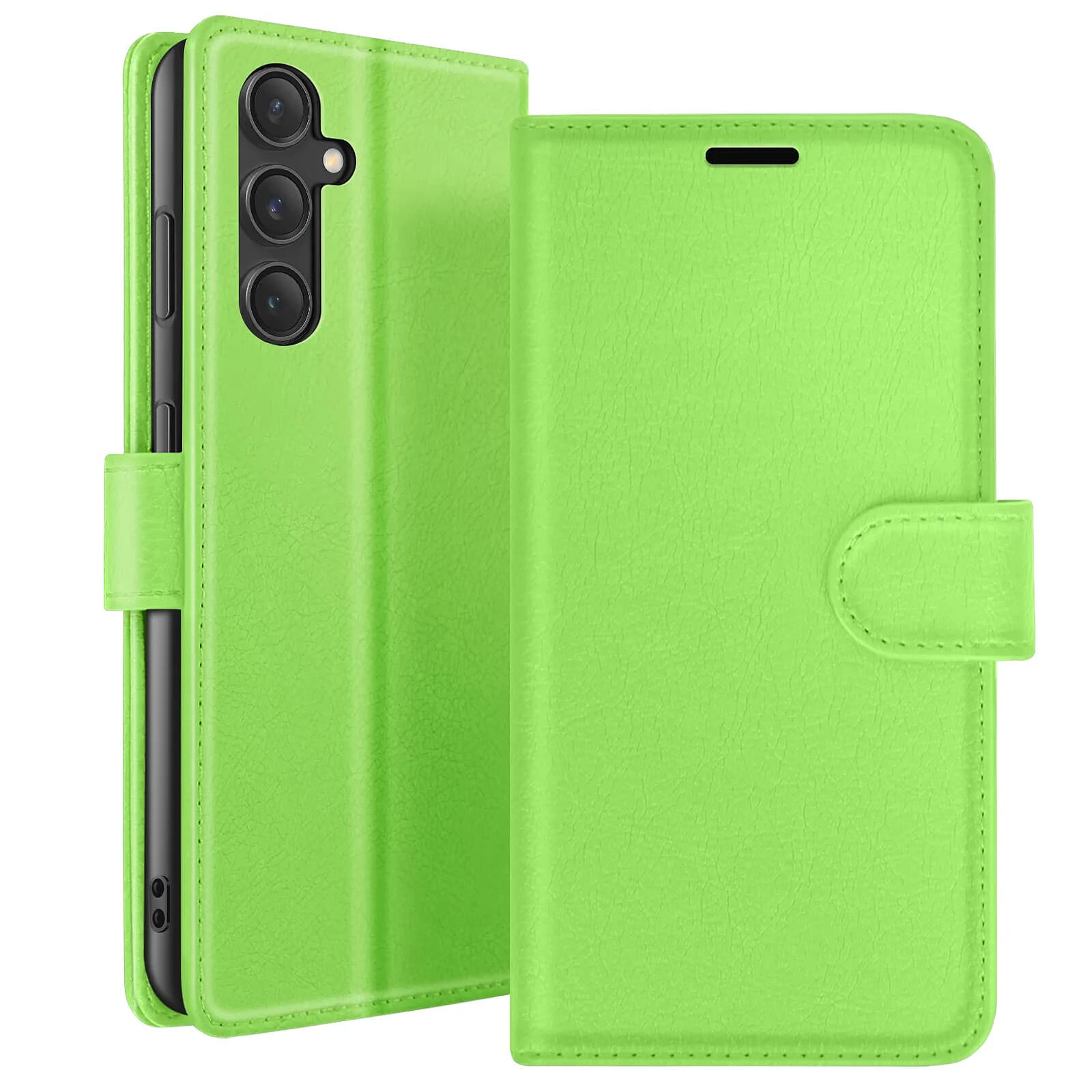 Zanaé Étui Portefeuille pour Galaxy S23 FE Fonction Support et Languette Magnétique Vert