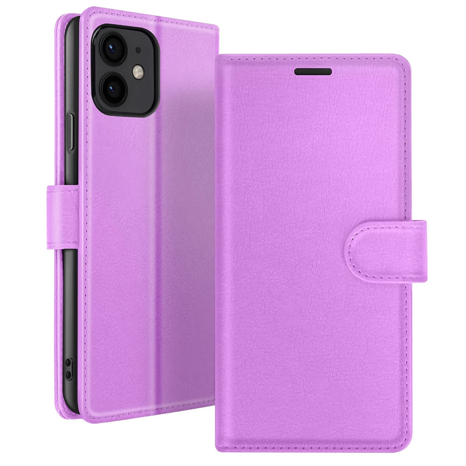 Zanaé Étui Portefeuille pour iPhone 12 mini Fonction Support et Languette Magnétique Violet