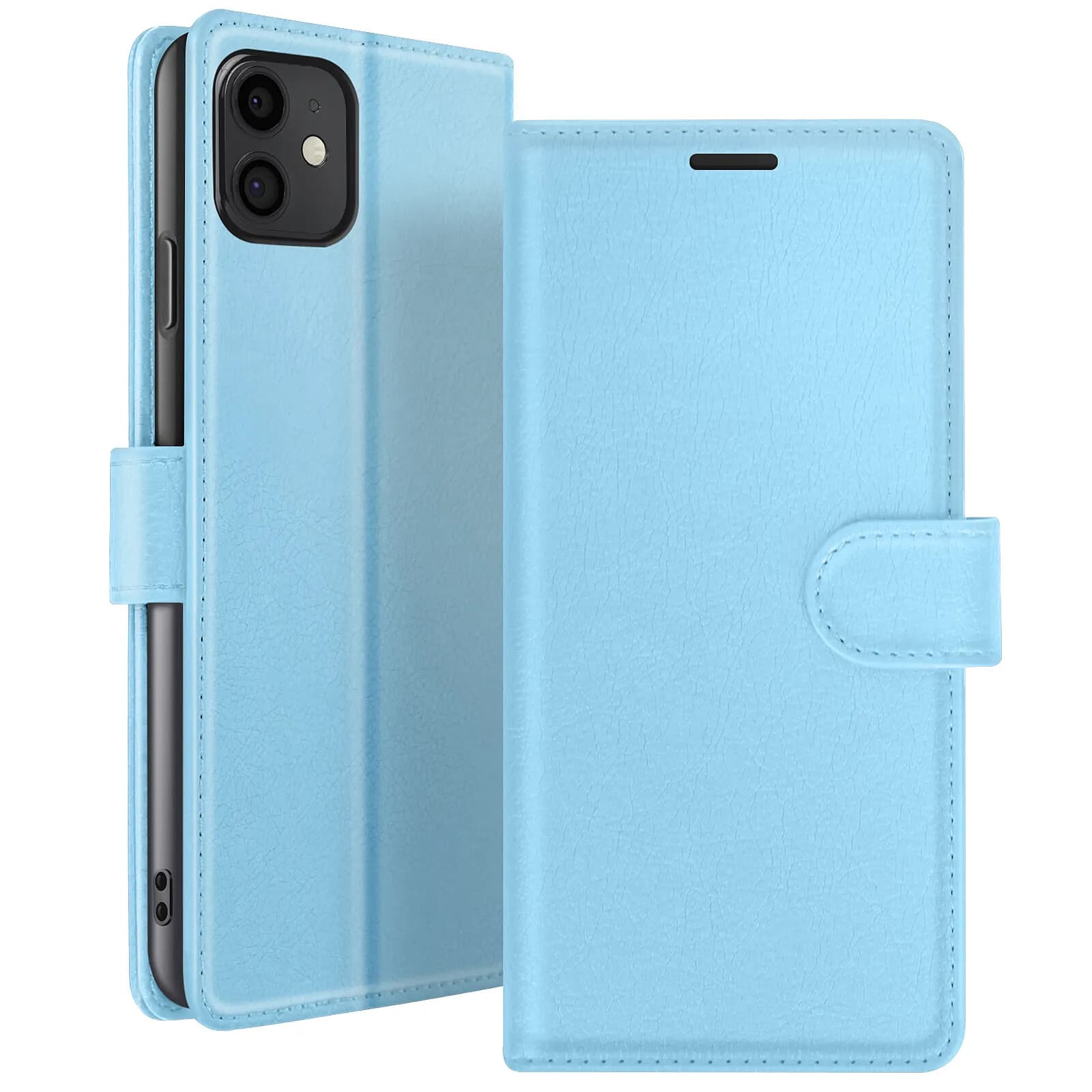 Zanaé Étui Portefeuille pour iPhone 11 Support et Languette Magnétique Bleu clair
