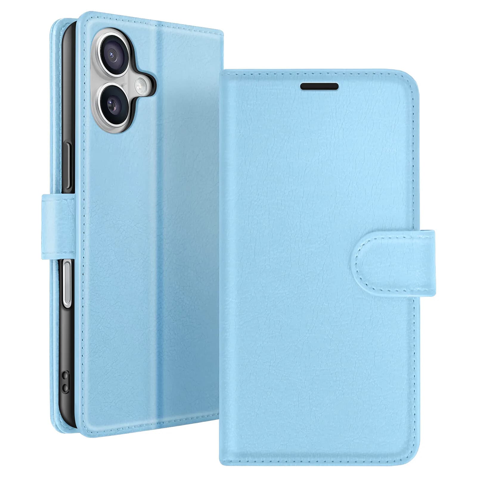 Zanaé Étui Portefeuille pour iPhone 17 Air Fonction Support et Languette Magnétique Bleu clair