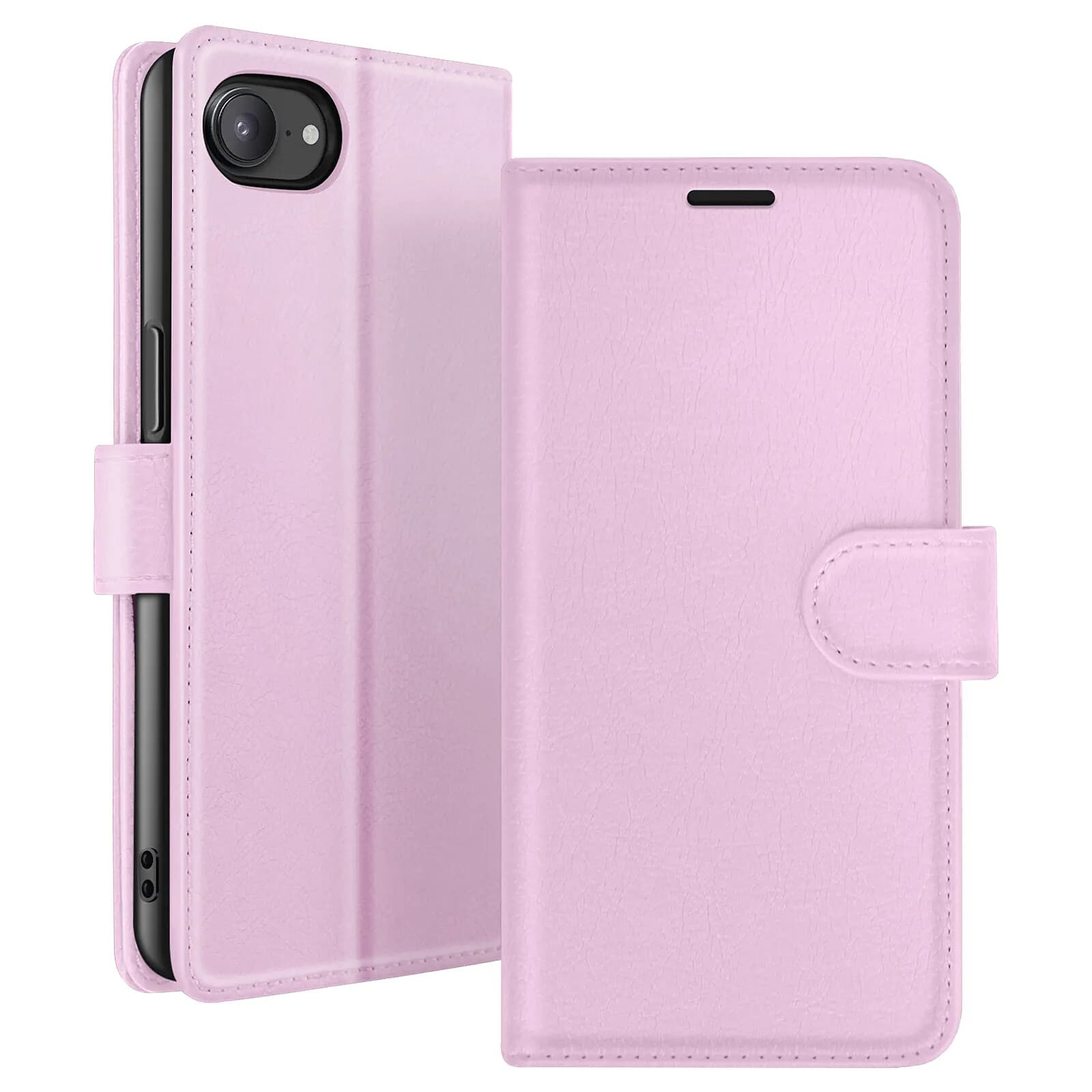 Zanaé Étui Portefeuille pour iPhone 16e Support et Languette Magnétique Rose