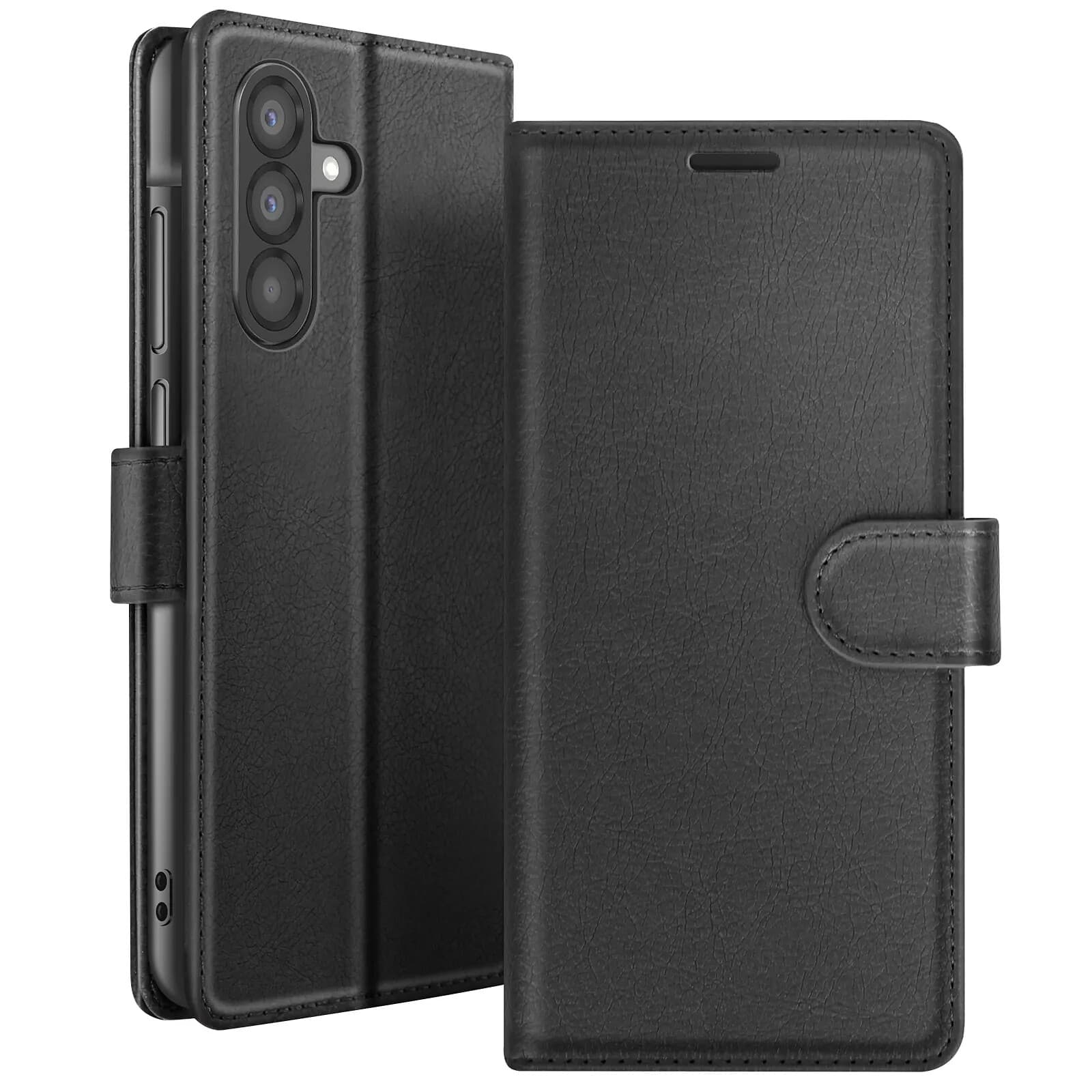 Zanaé Étui Portefeuille pour Galaxy A56 / A36 avec Support et Languette Magnétique Noir