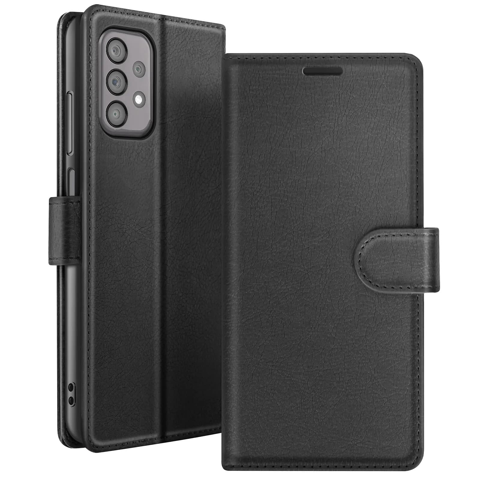 Zanaé Étui Portefeuille pour Galaxy A23 4G / 5G avec Support et Languette Magnétique Noir