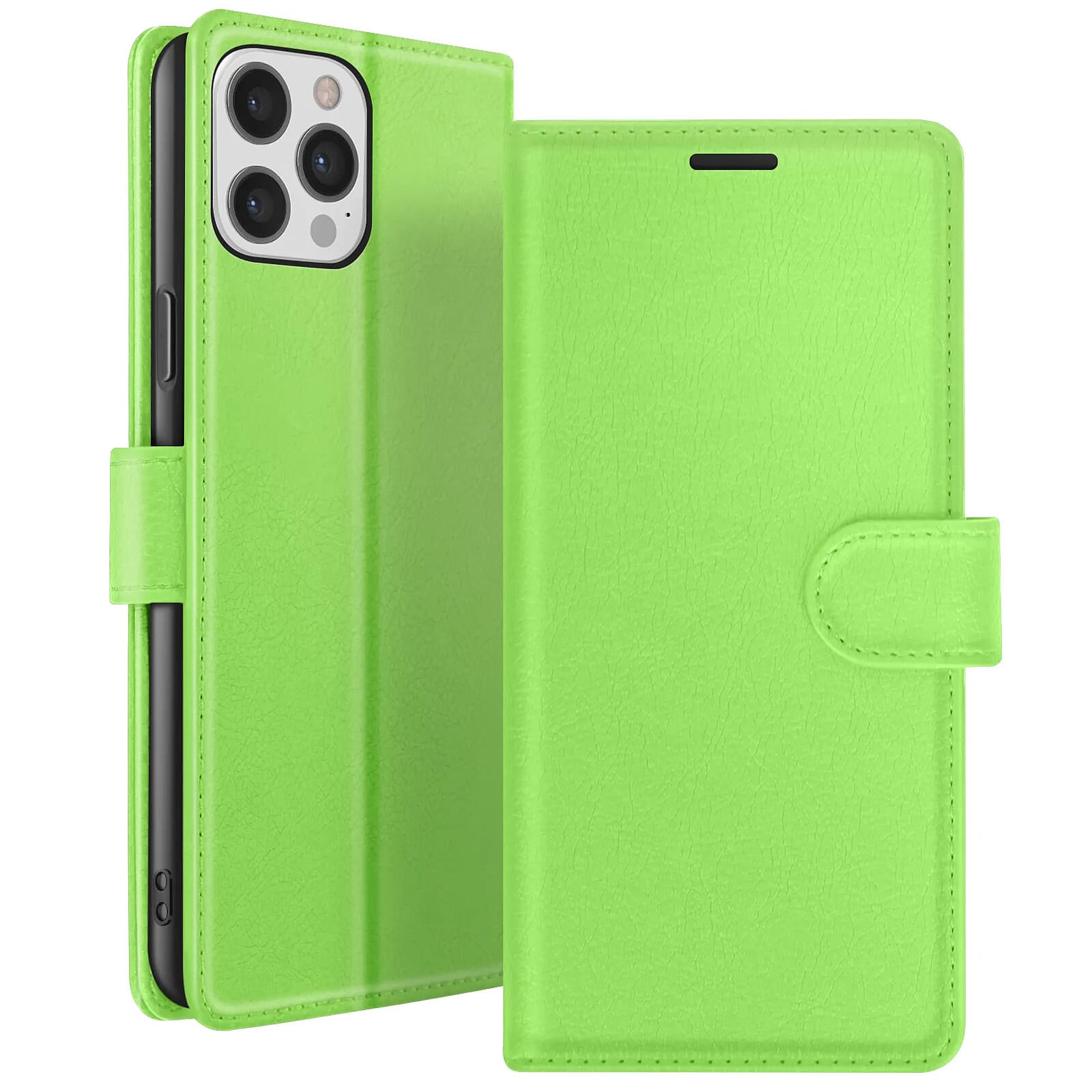 Zanaé Étui Portefeuille pour iPhone 12 Pro Max avec Support et Languette Magnétique Vert