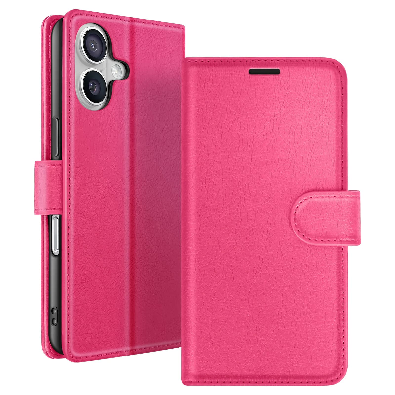 Zanaé Étui Portefeuille pour iPhone 17 Air Fonction Support et Languette Magnétique Fuchsia