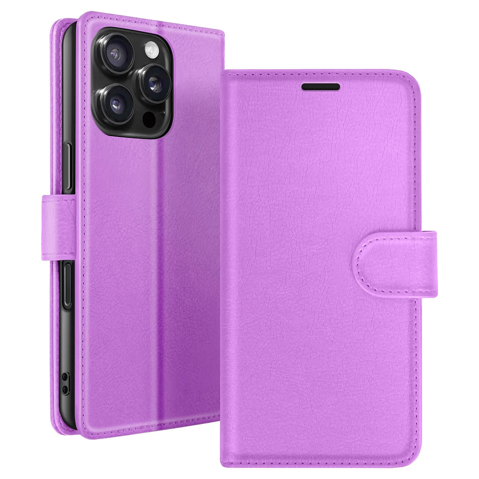 Zanaé Étui Portefeuille pour iPhone 16 Pro Max avec Support et Languette Magnétique Violet
