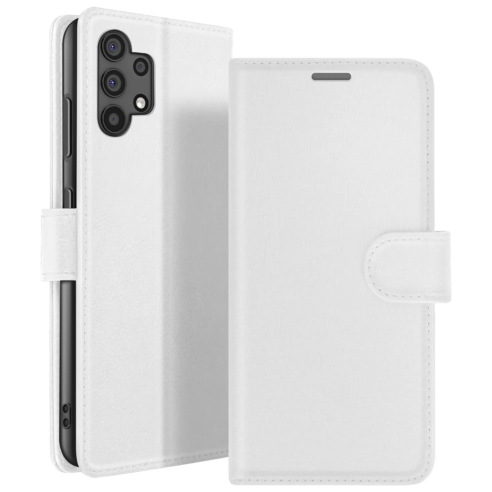 Zanaé Étui Portefeuille pour Galaxy A32 4G avec Support et Languette Magnétique Blanc