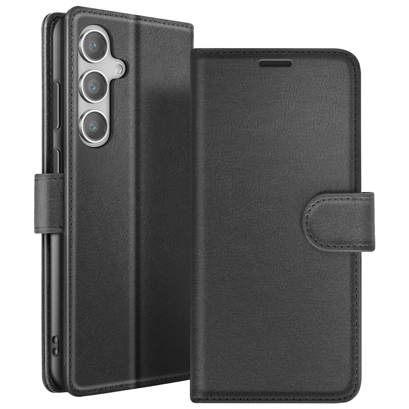Zanaé Étui Portefeuille pour Galaxy S24 FE Fonction Support et Languette Magnétique Noir