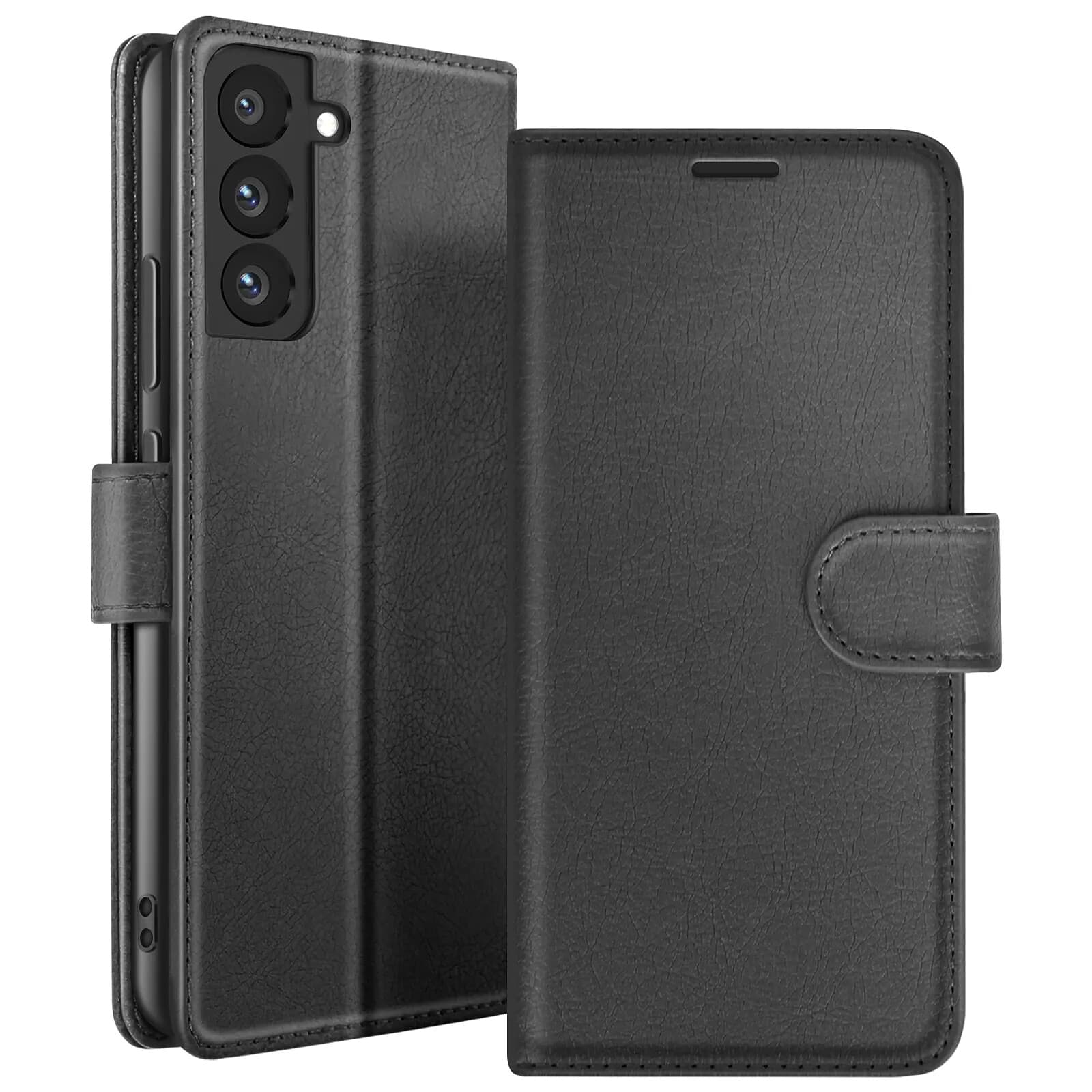 Zanaé Étui Portefeuille pour Samsung Galaxy S22 Support et Languette Noir