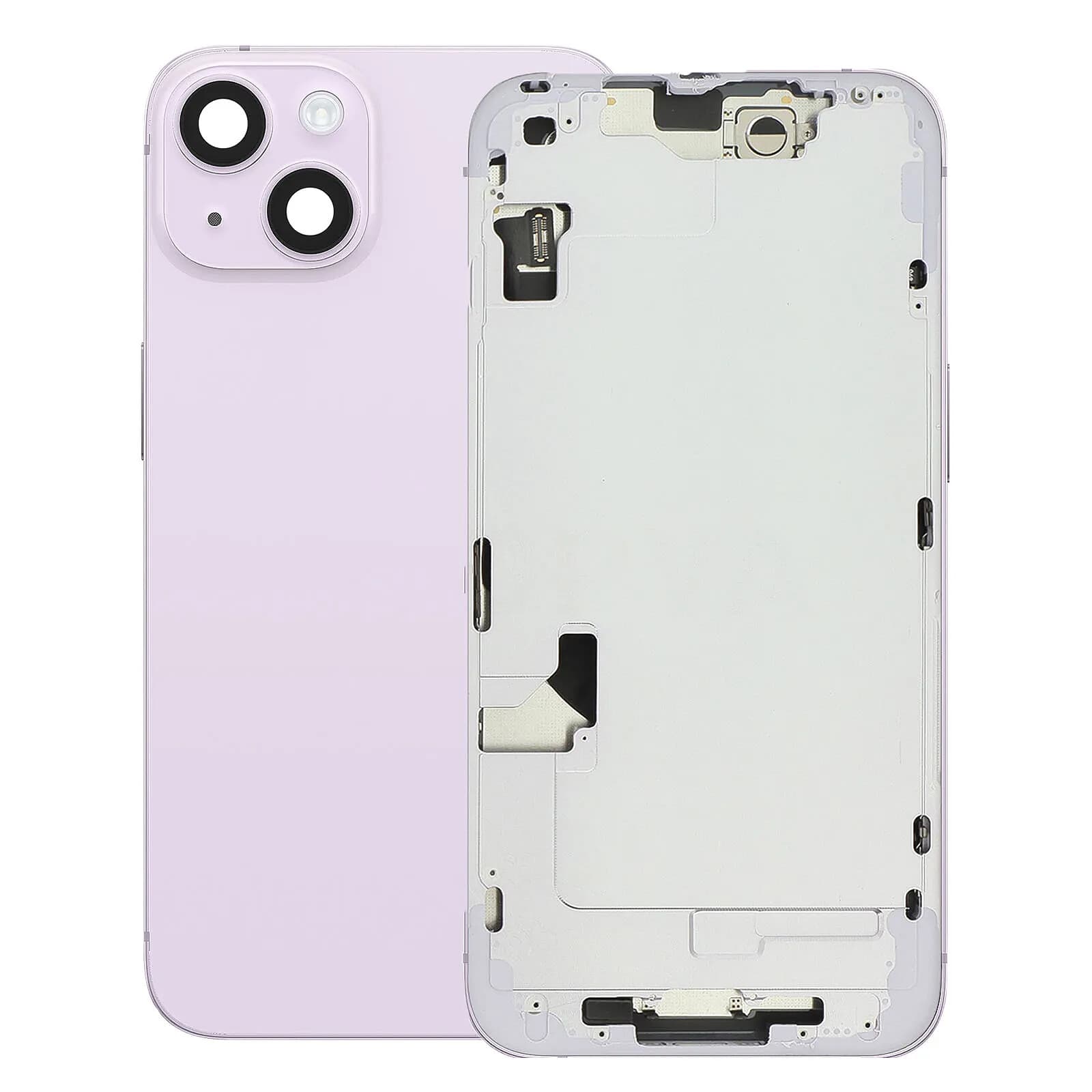 Clappio Châssis Complet pour iPhone 14 avec Vitre Arrière et Lentilles Caméra