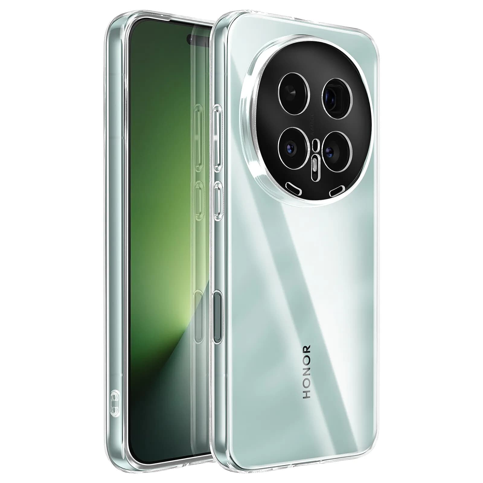 Mayaxess Coque pour Honor Magic 8 Pro en Silicone Souple Antichocs Transparent
