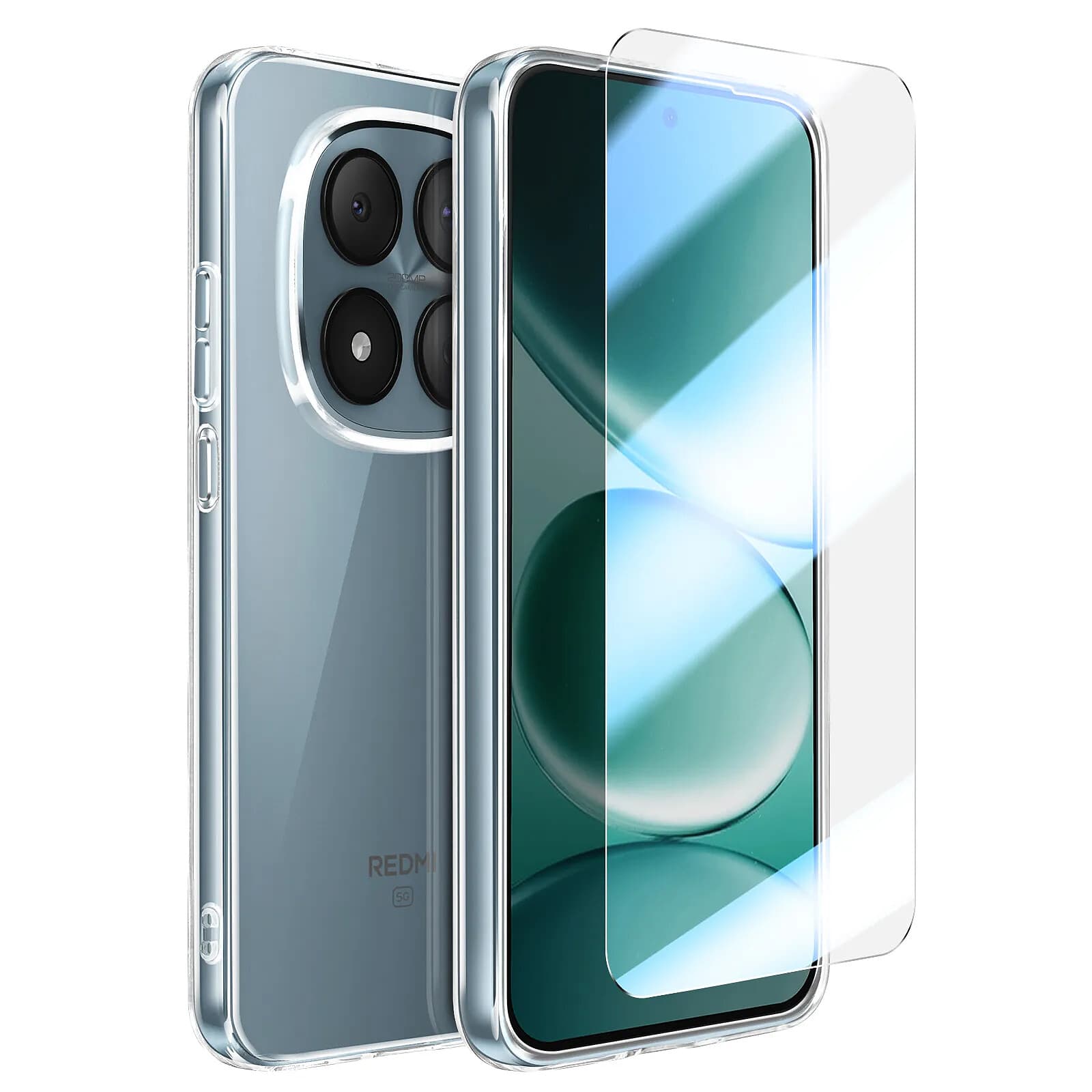 Mayaxess Coque pour Redmi Note 15 Pro 5G avec Protection d'Écran en Verre Trempé Transparent