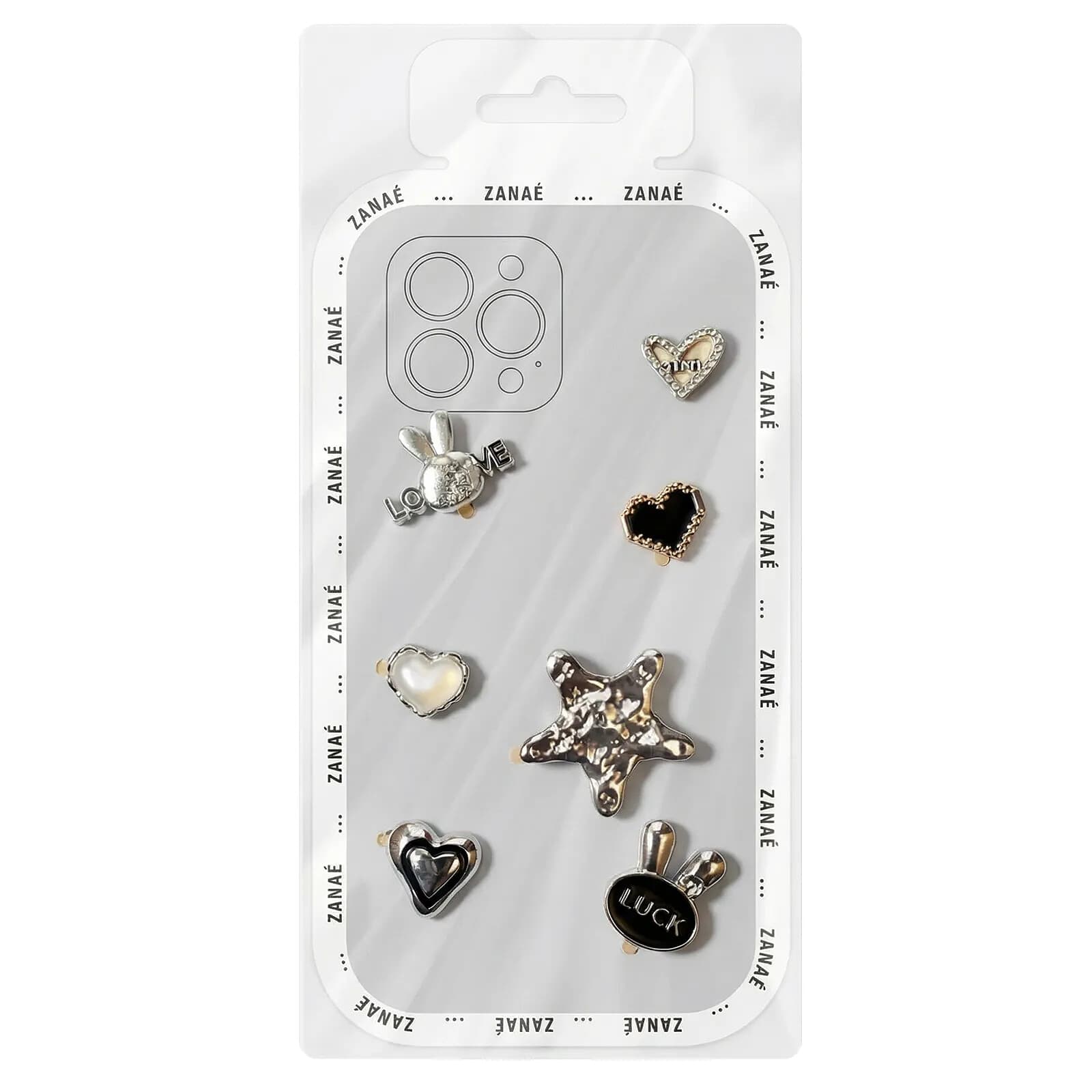 Zanaé Stickers 3D Relief pour Smartphone et Coque Pearl Bunny Motifs Décoratifs Dorée