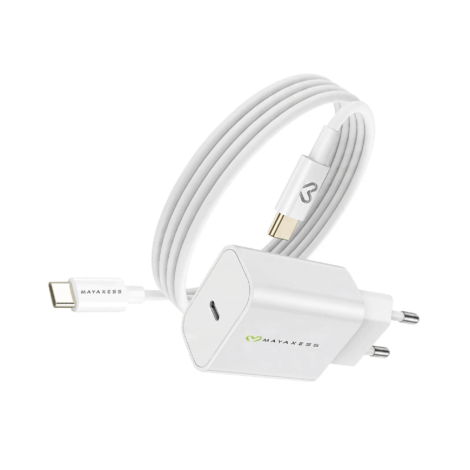 Mayaxess Chargeur Secteur pour Xiaomi 15 Pro 20W + Câble USB-C 1m Blanc