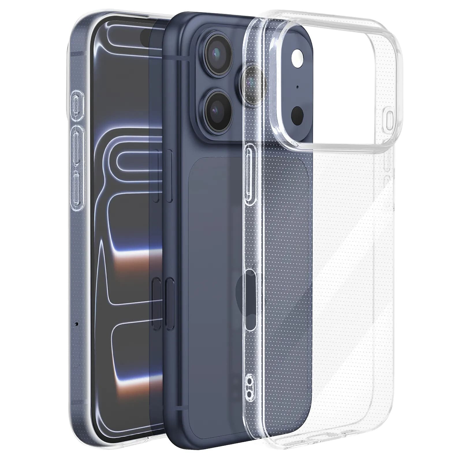Mayaxess Coque pour iPhone 17 Pro Max Antichocs Silicone Souple Bords Renforcés Transparent