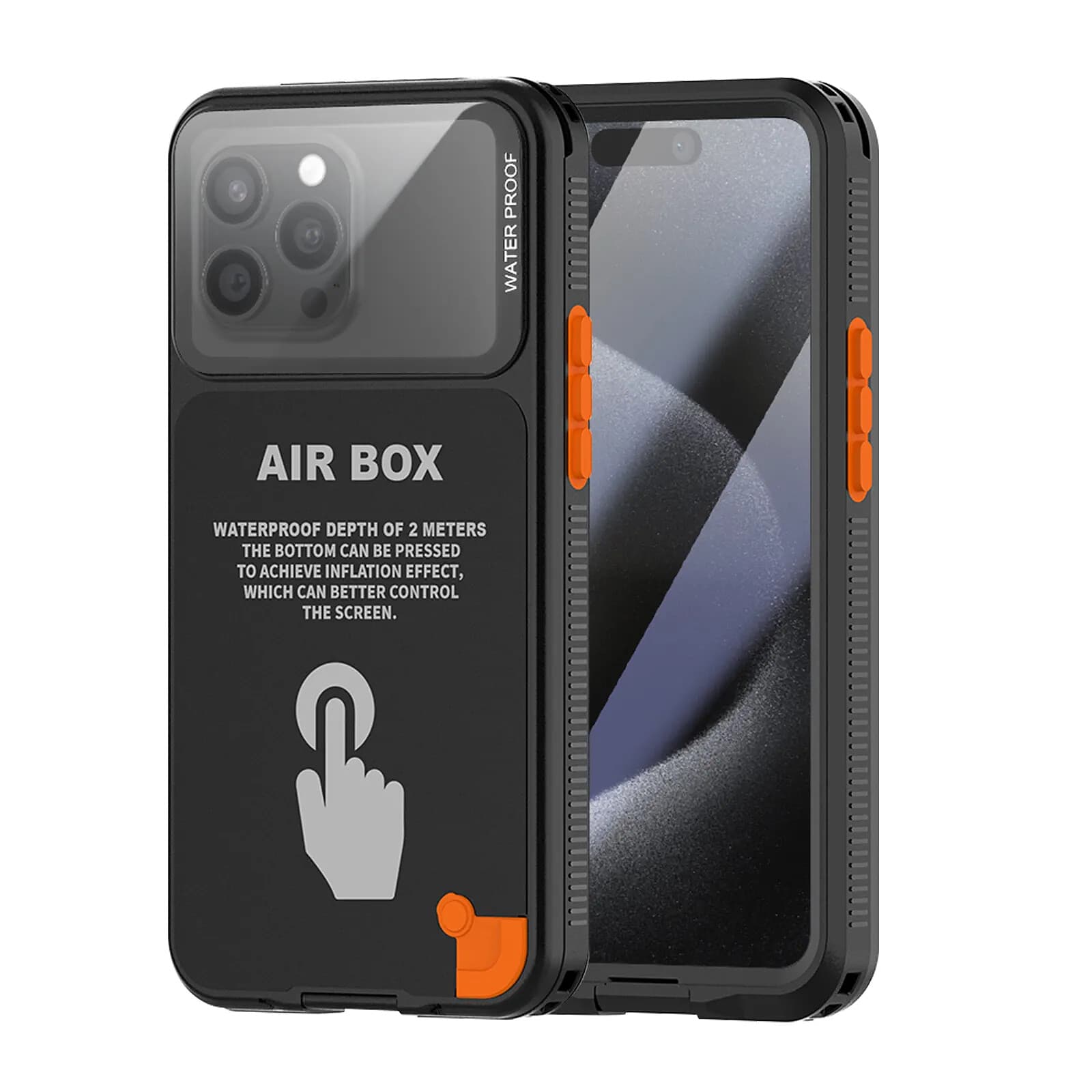 Shellbox Coque pour iPhone 6.7" 12 Pro Max à 16 Pro Max avec Protection Intégrale IP68 Noir