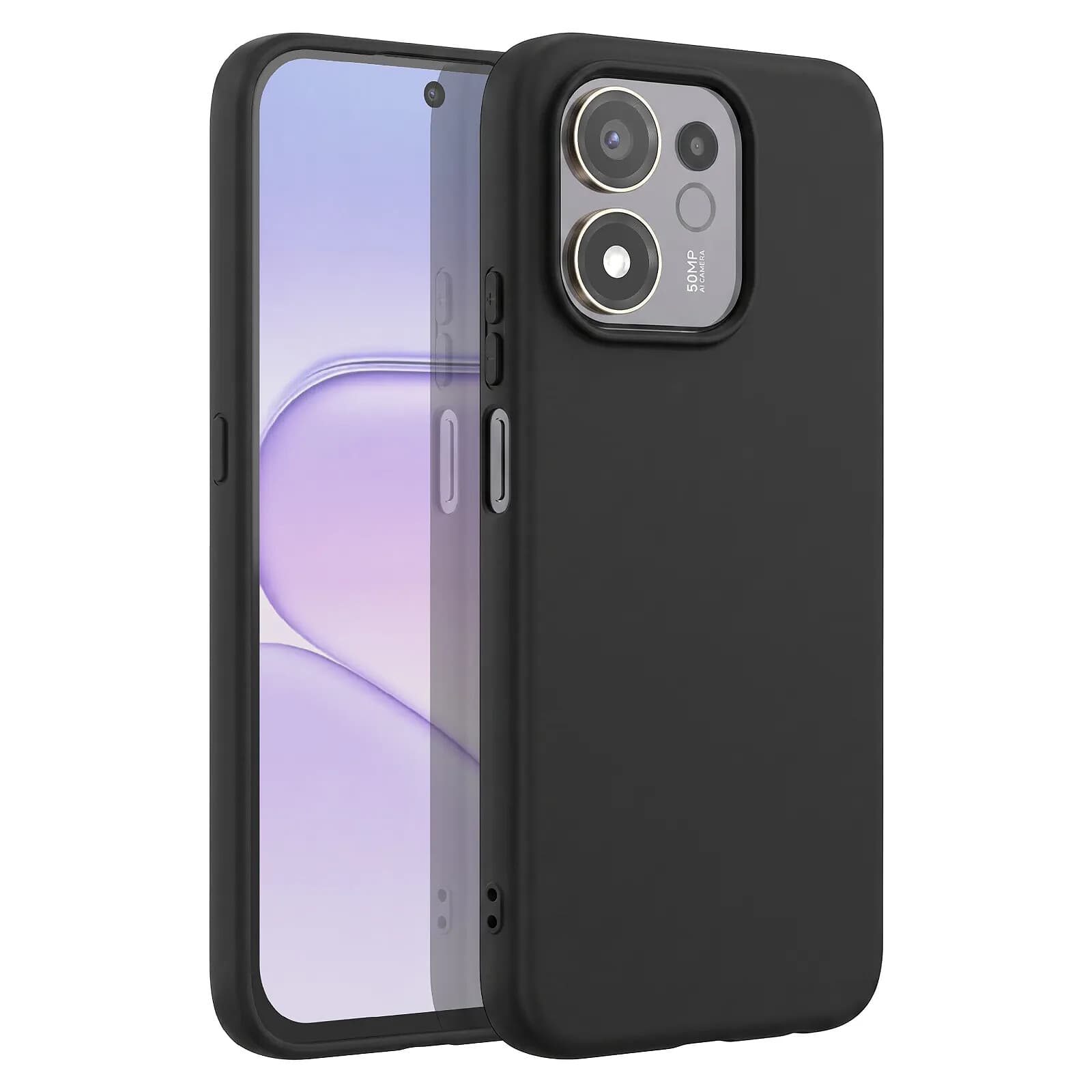 Mayaxess Coque pour Honor 600 Smart en Silicone Souple avec Bords Surélevés Noir