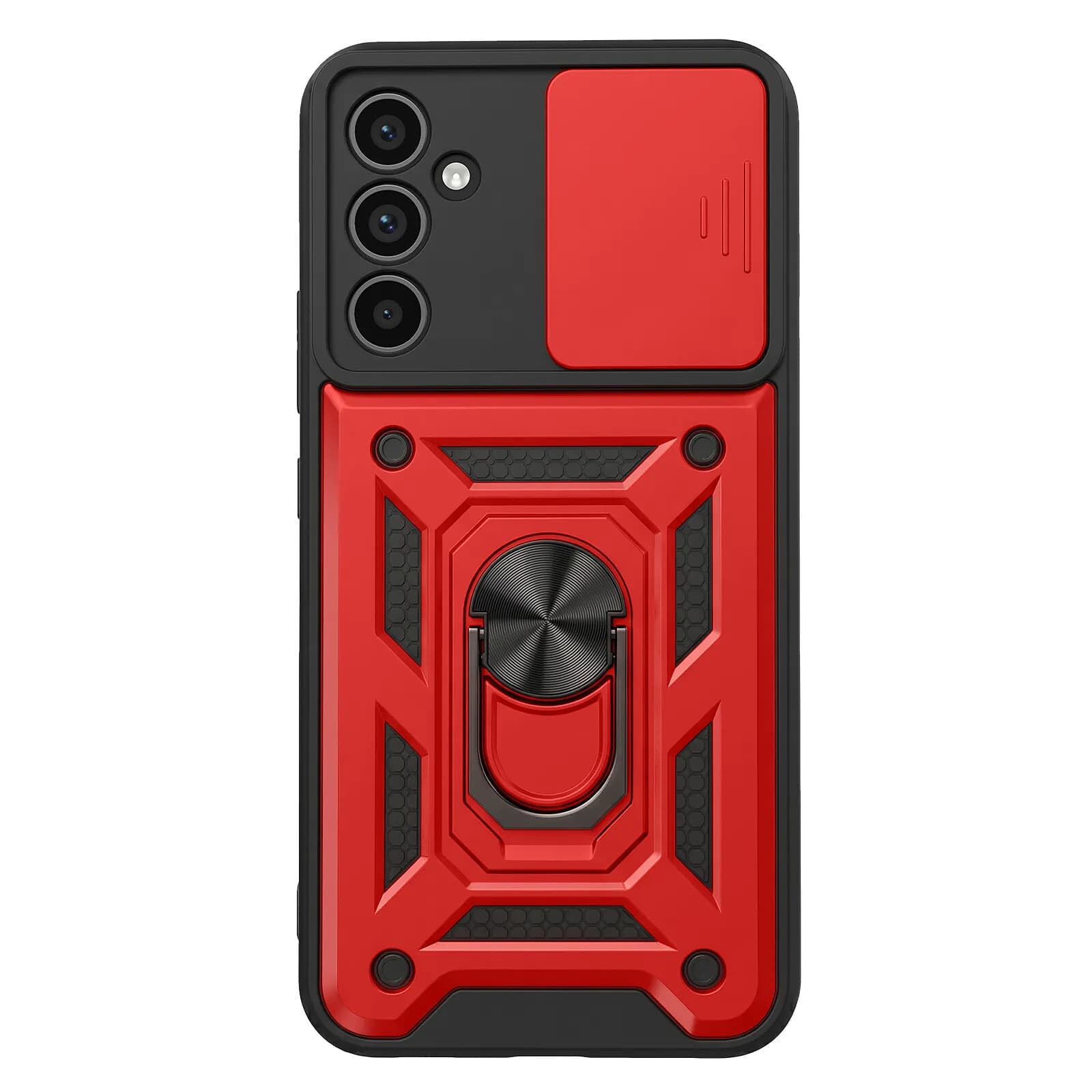 Mayaxess Coque pour Galaxy A34 5G Antichoc avec Cache Caméra et Anneau Support Rouge / Noir