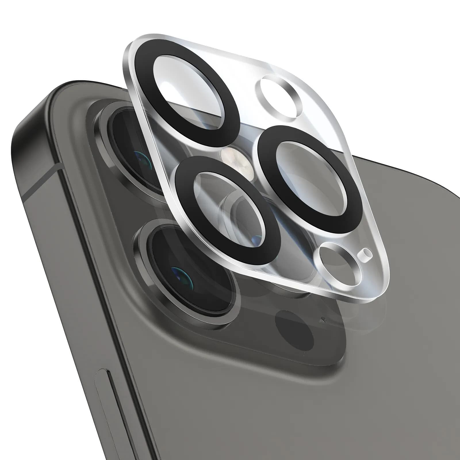 Zanaé Protection Caméra pour iPhone 13 Pro / 13 Pro Max en Verre Trempé et Aluminium Transparent