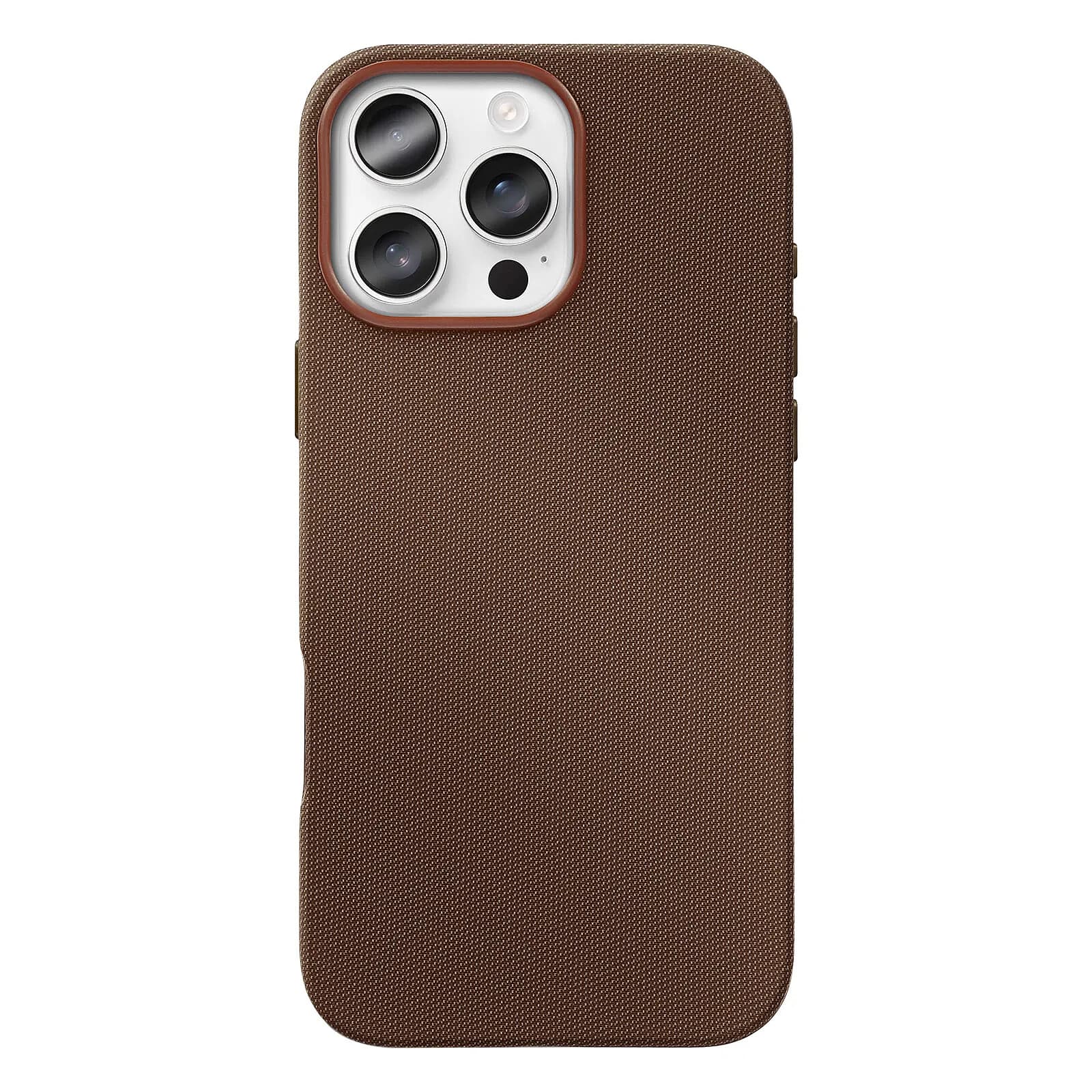 Coque pour iPhone 16 Pro Max Compatible MagSafe avec Finition Tissée Marron