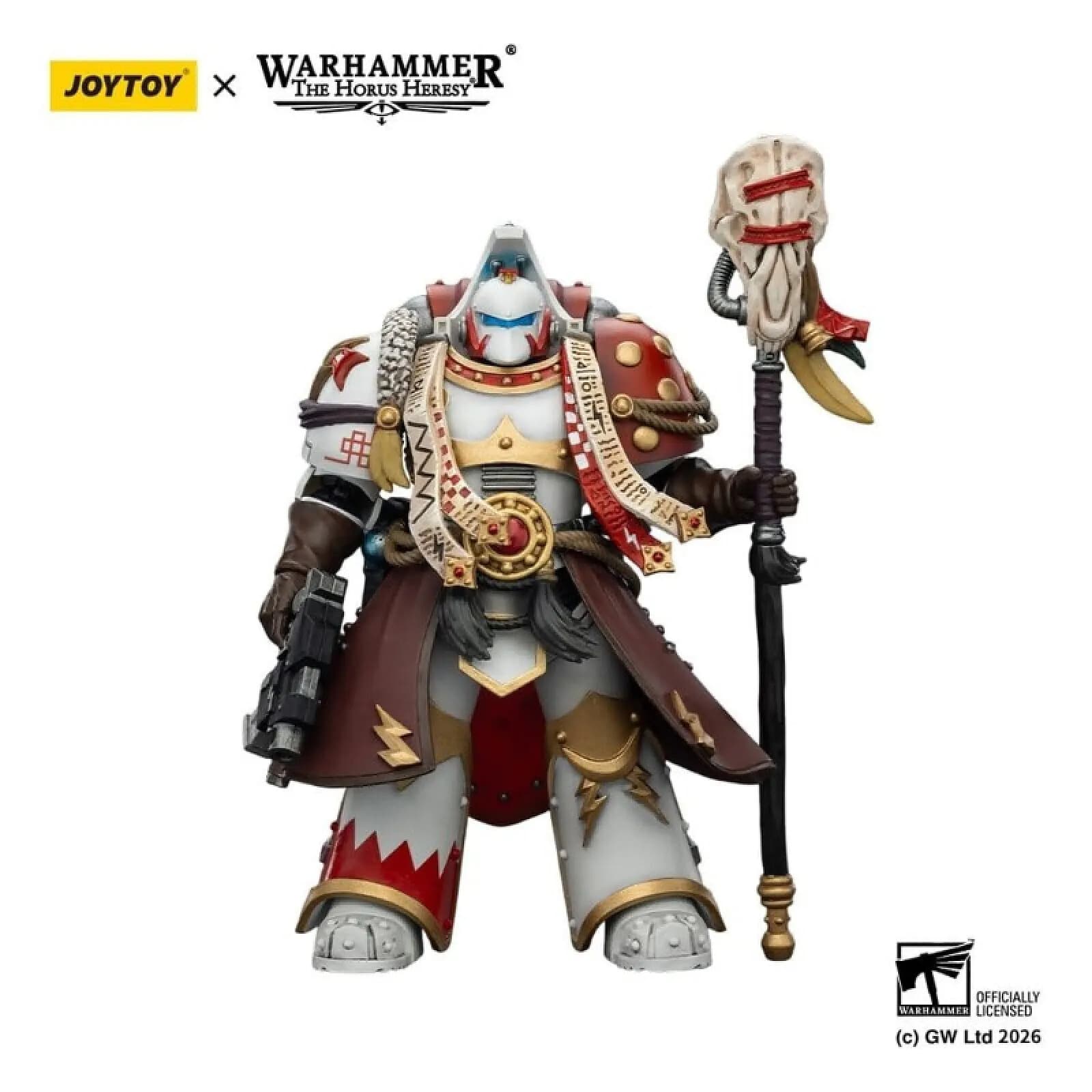 Warhammer 40k - Figurine White Scars Stormseer Consulwith Force Staff and Bolt Pistol 12 cm
