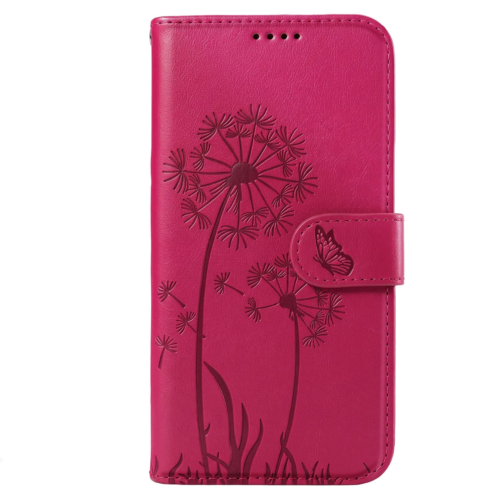 Zanaé Étui Portefeuille pour Galaxy S26 Premium Design Fleurs Papillon Fuchsia