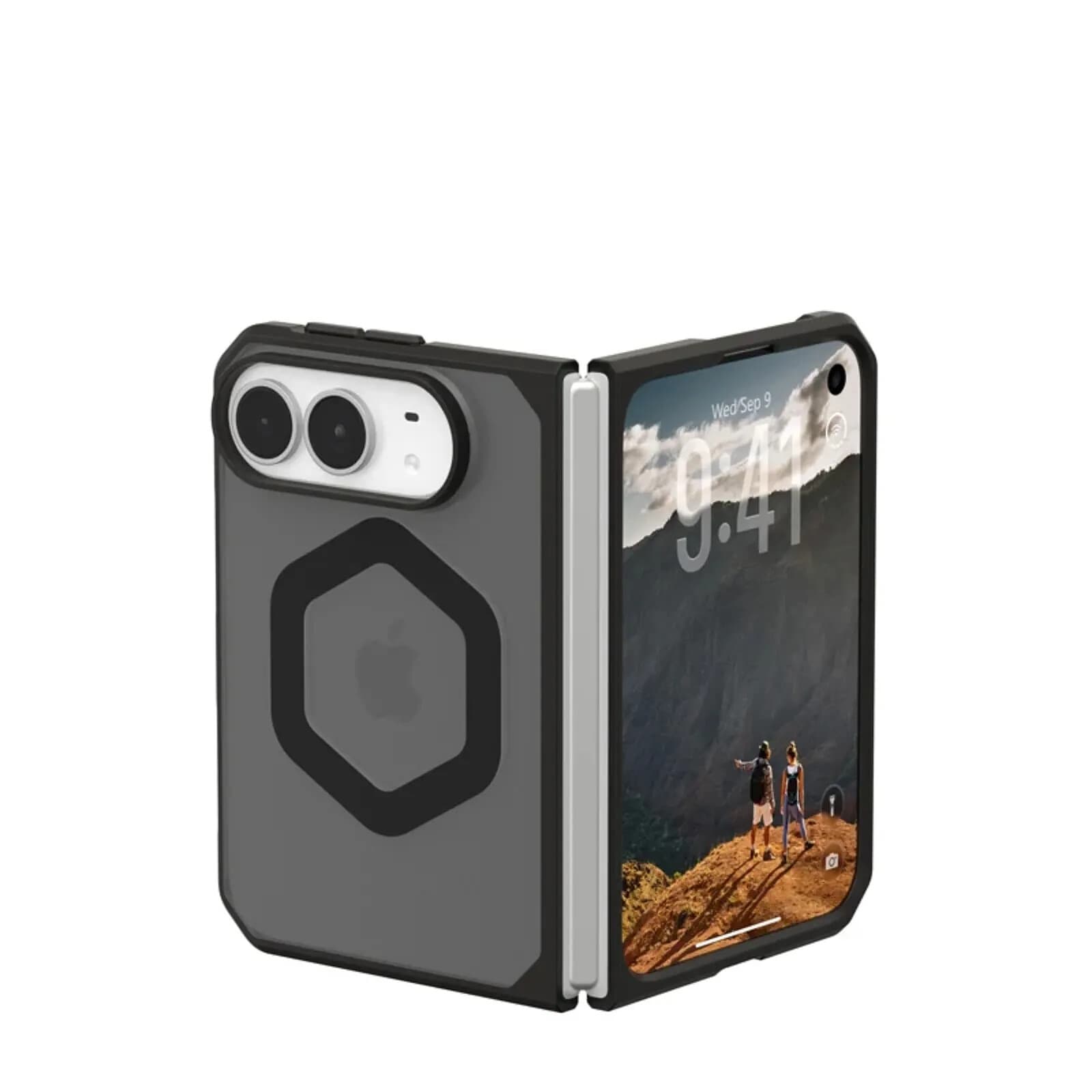 UAG Coque Magsafe pour iPhone Duo Série Mouve Pliable Protection Renforcée Gris foncé