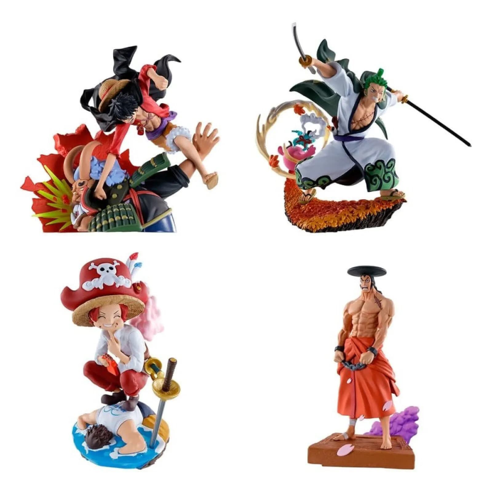 One Piece - Set 4 statuettes Petitrama Logbox Re Birth Wano Kuni Vol.1 9 cm